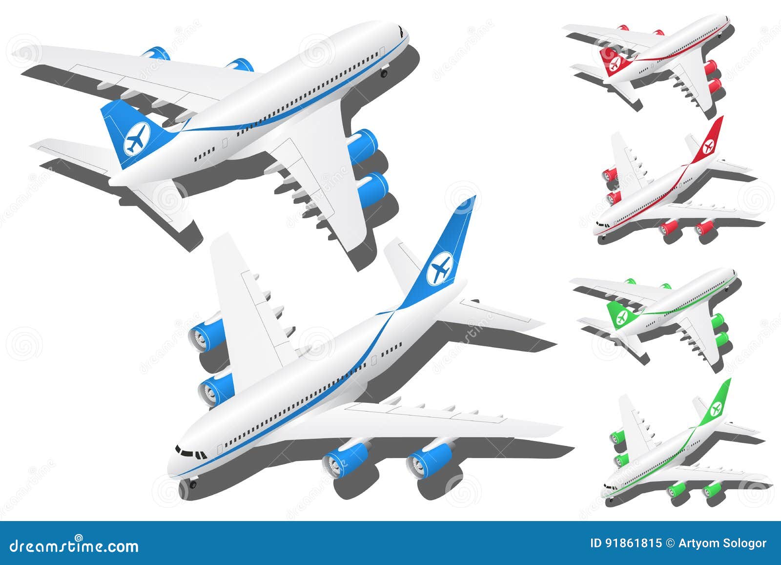  isometric planes set of 2  in in different colors