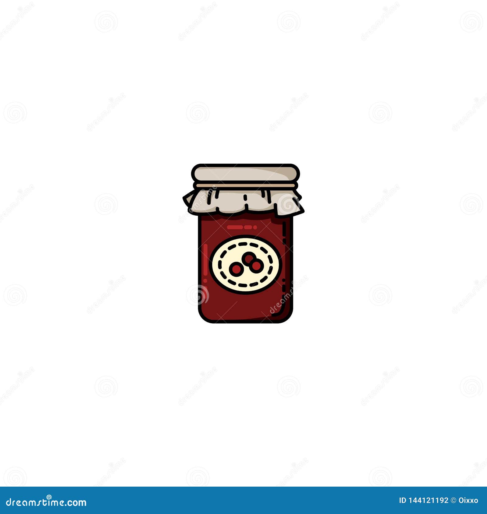 Vector Jam Jar Flat Colorful Icon. Isolated Vector Image Stock Vector
