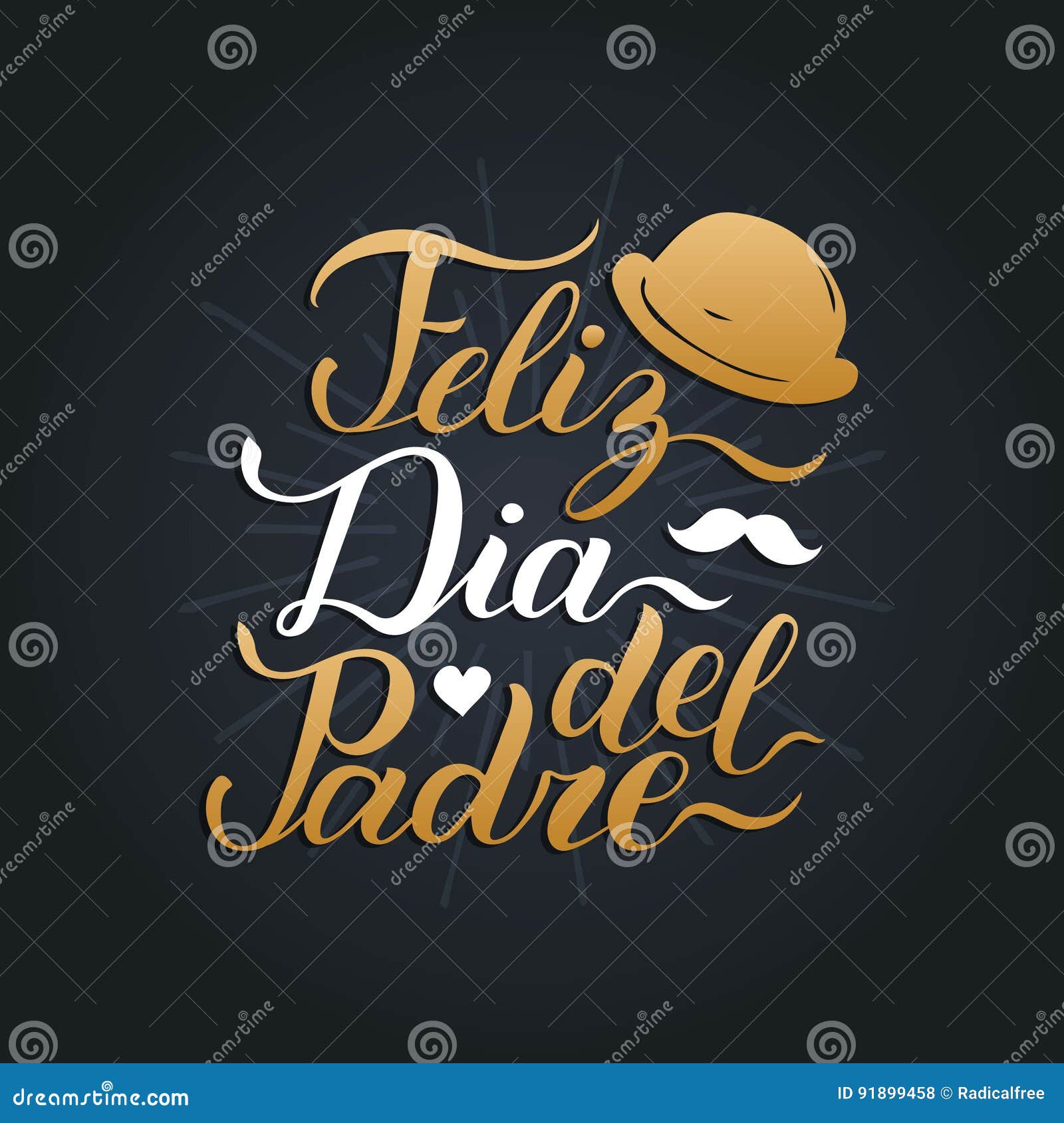 Vector Kalligraphie Feliz Dia Del Padre Ubersetzt Glucklicher