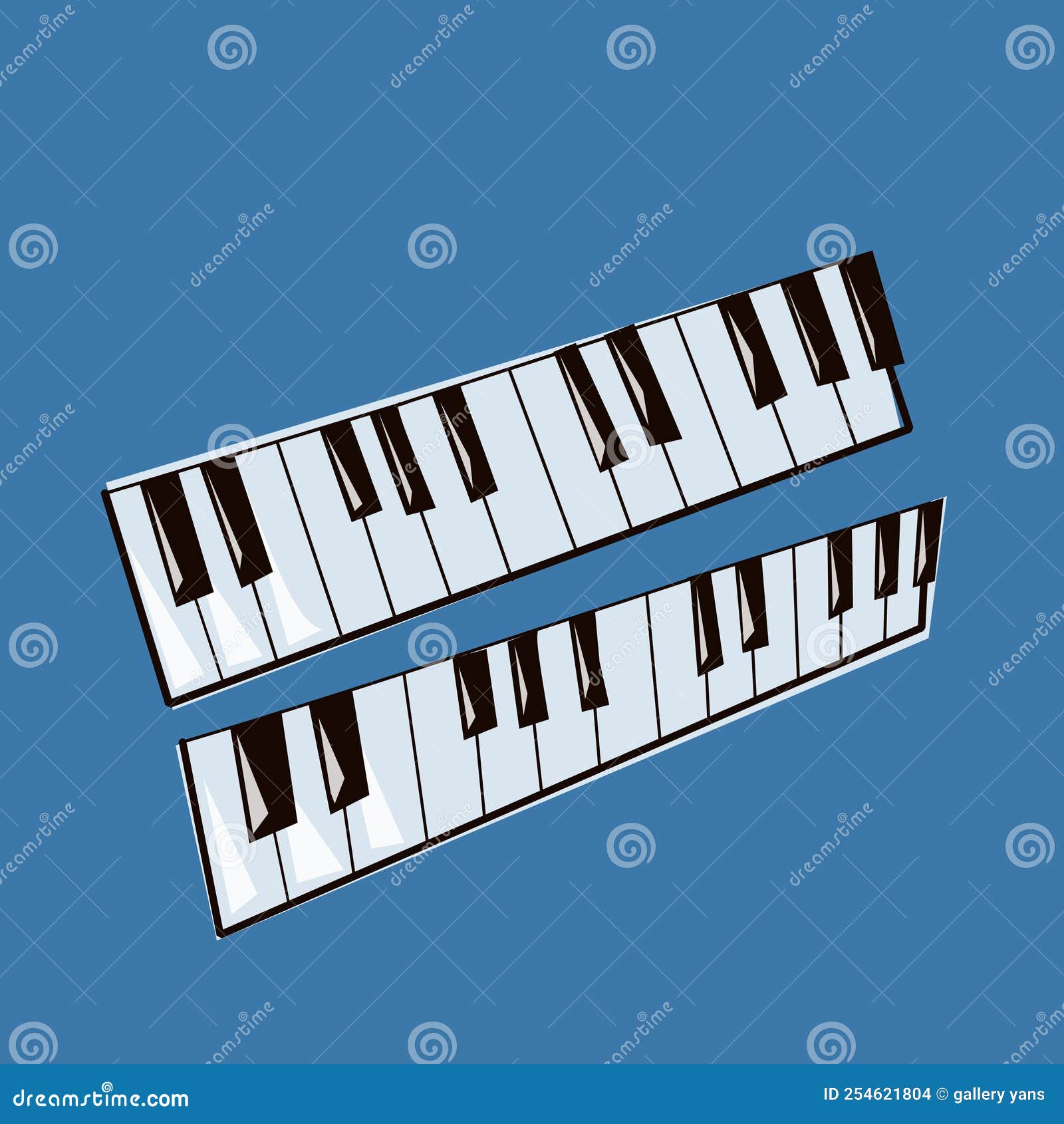 Vector Keyboard or Piano, with a Blue Background, Can Be Used As a Logo