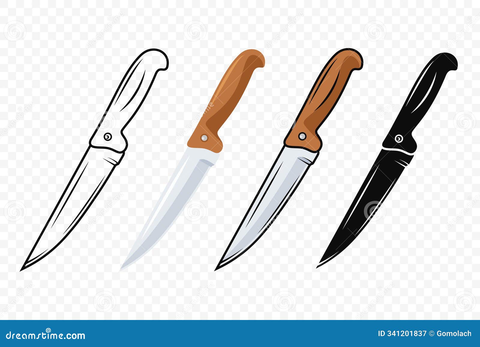 Vector Kitchen Knife Icon Set Chef Knife with Sharp Blade Kitchen Knife Design Templates Stock Vector Kitchen Knife Icon Set Chef Knife with Sharp Blade Kitchen Knife Design Templates Stock
