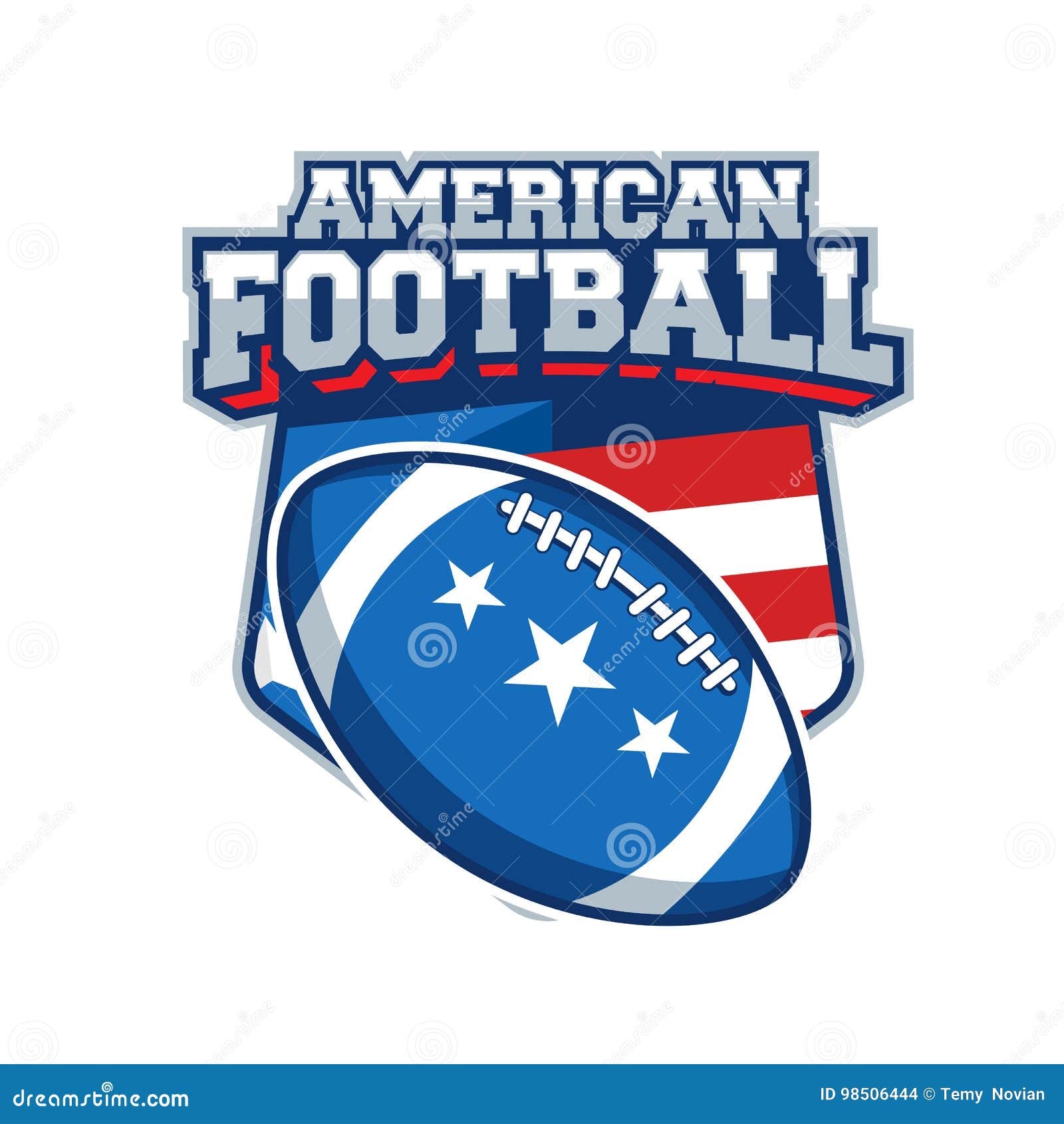 Vector Label of American Football Stock Illustration Illustration of