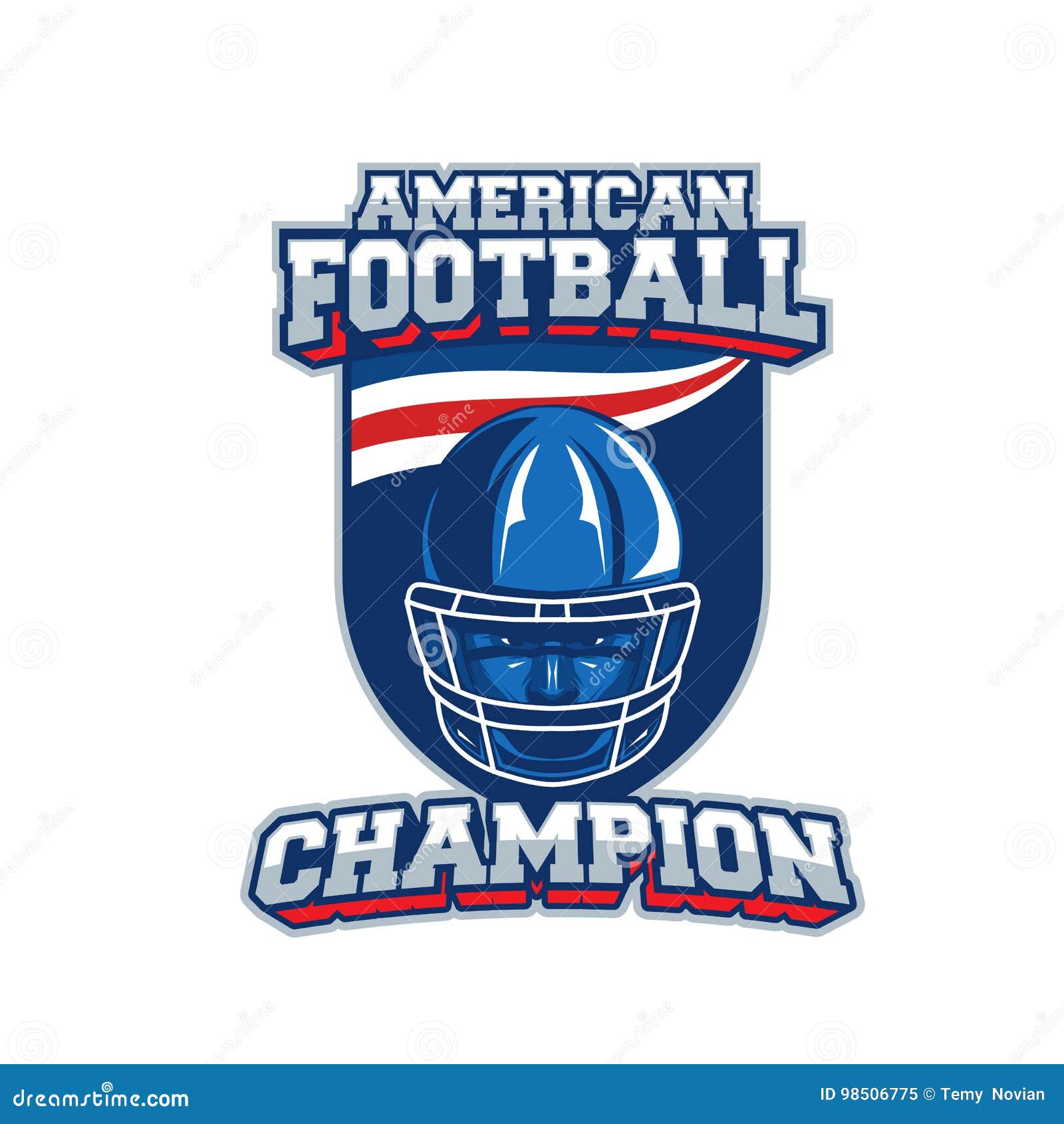 Vector Label of American Football Stock Illustration Illustration of