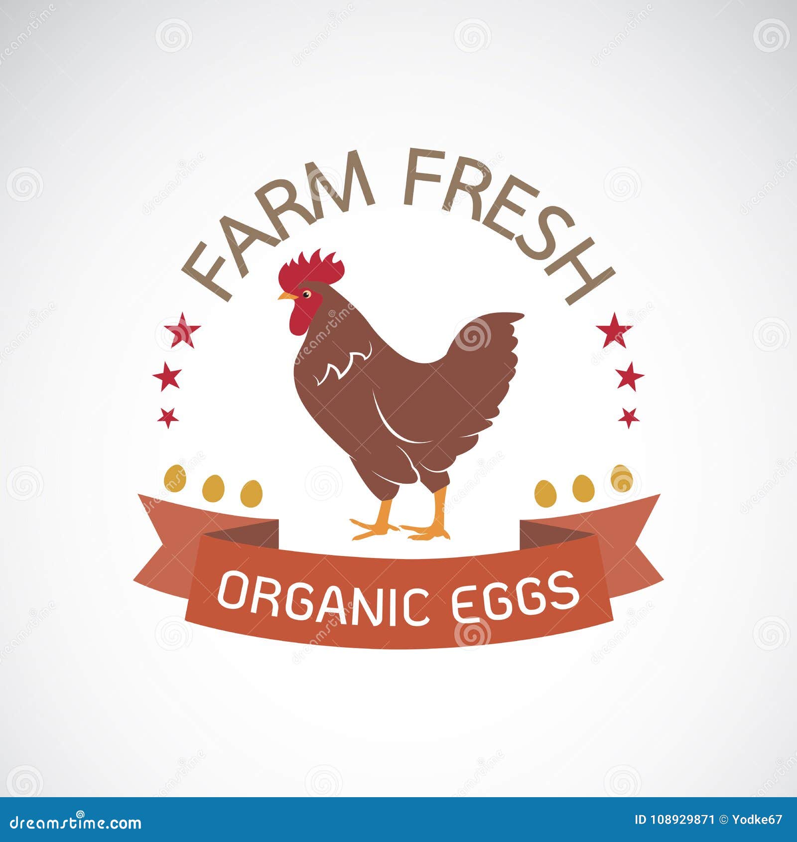Download Vector Of Label With The Chicken On A White Background ...