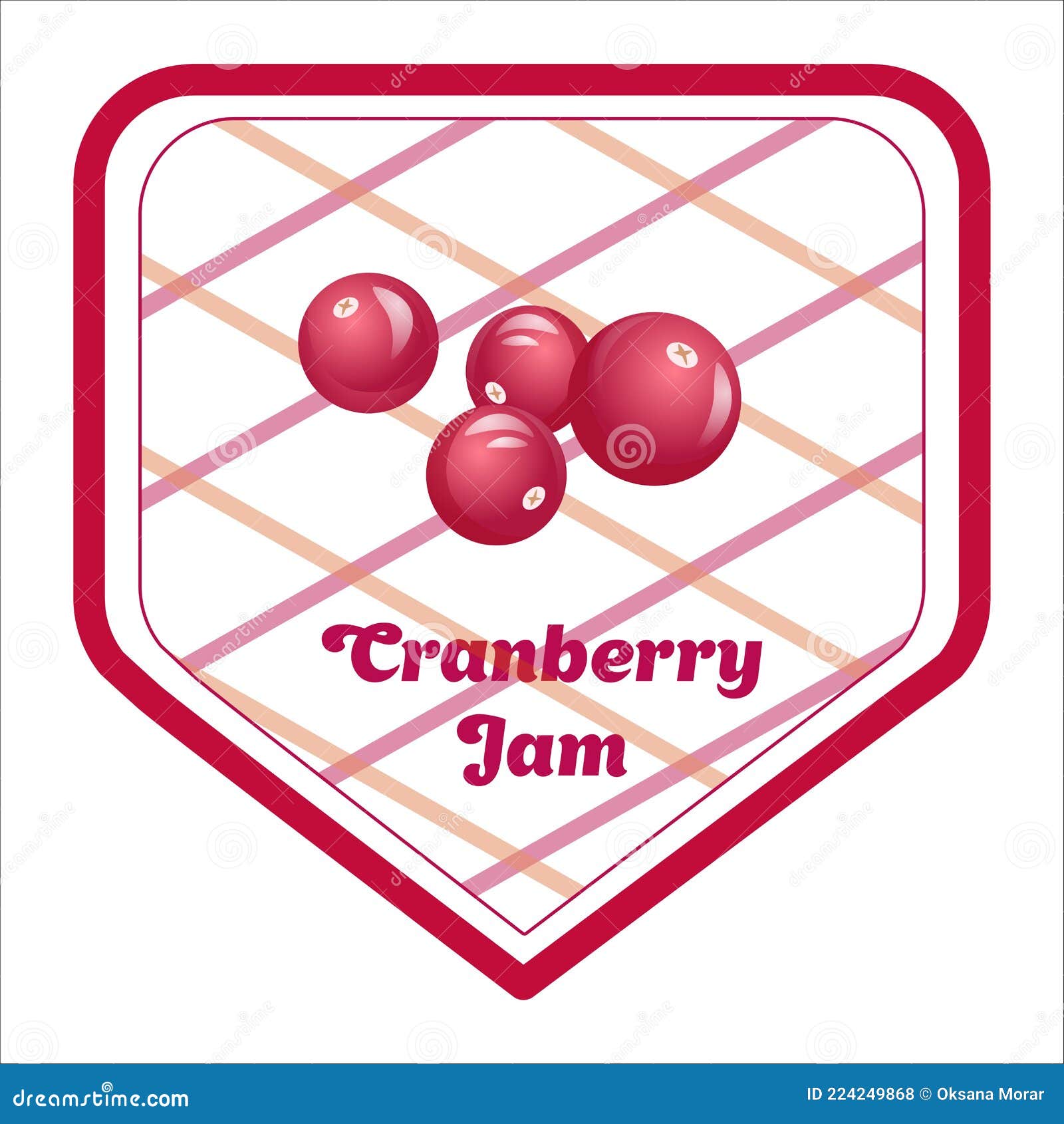 Vector Label Design of Cranberry Jam Stock Vector Illustration of