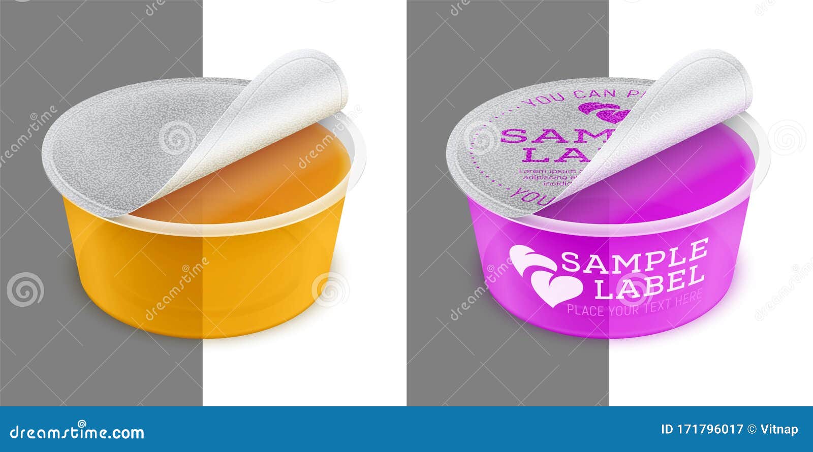 Download Vector Labeled Open Round Transparent Plastic Container ...