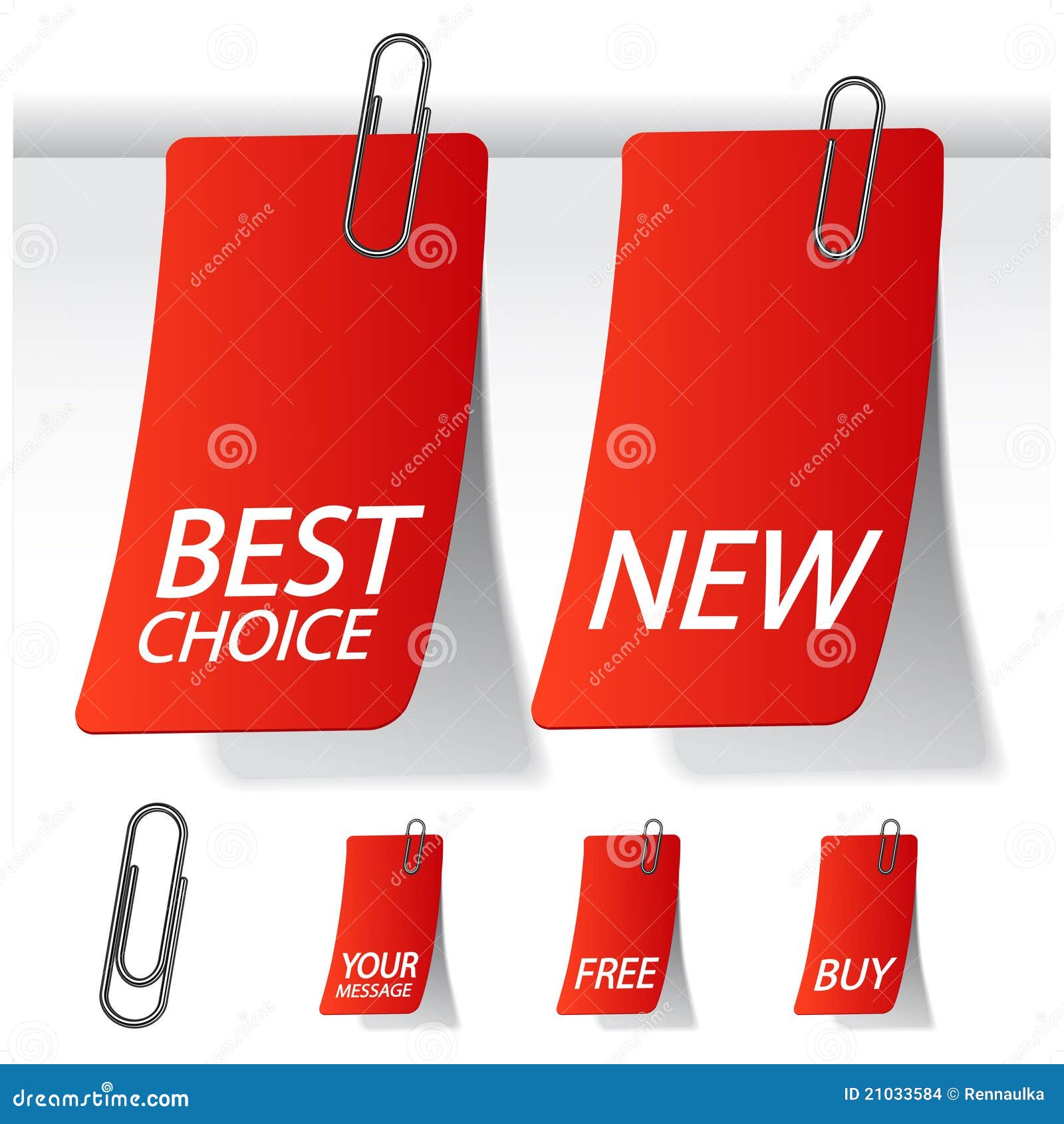 Vector Labels with Paperclip Stock Vector Illustration of promotion