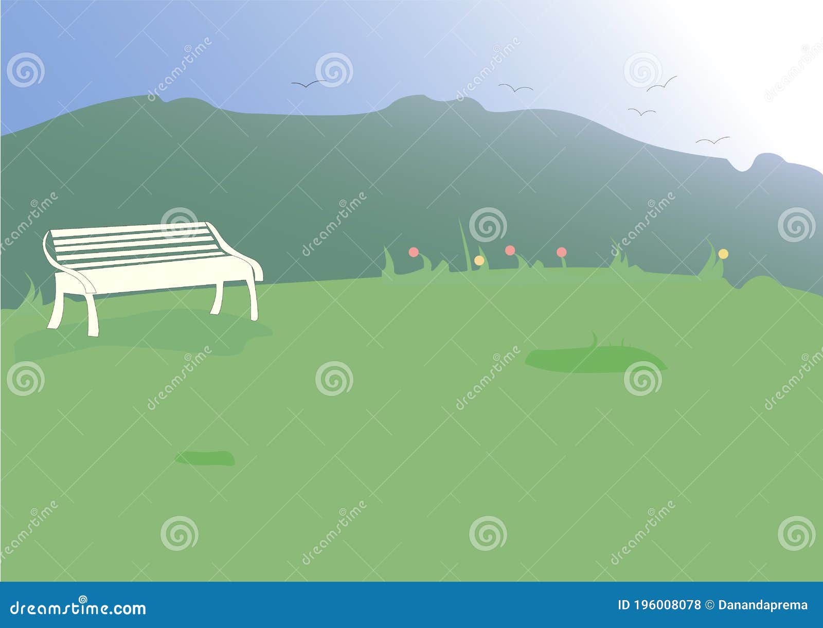  landscape with garden and mountains