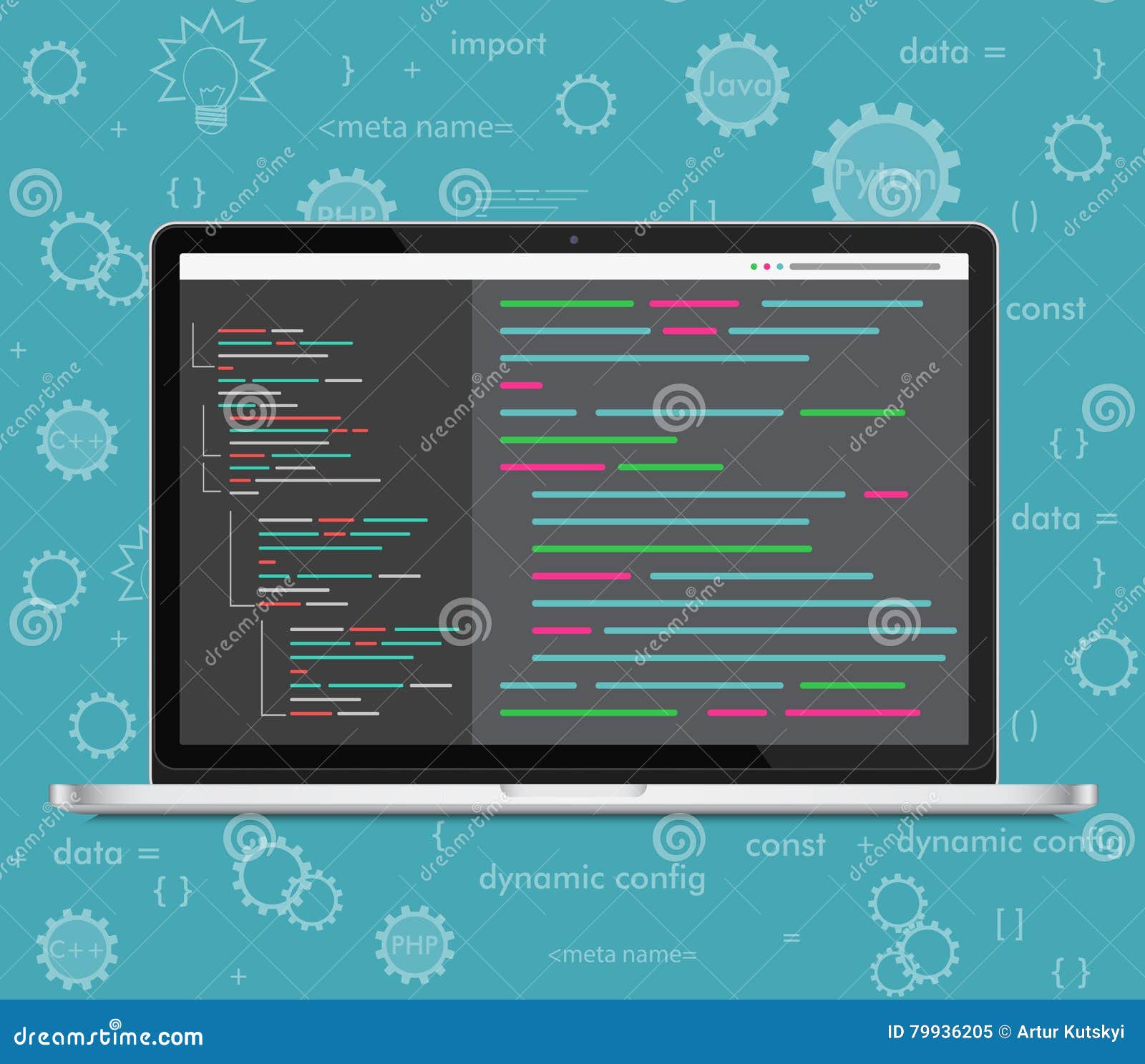  laptop coding concept. web developer, , programming. laptop screen code.