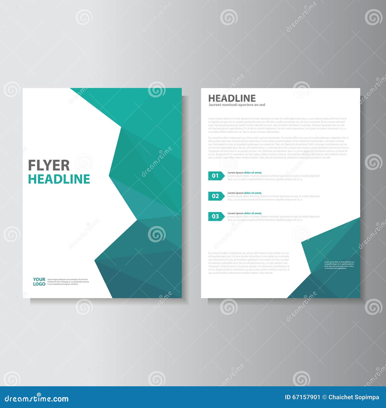 Vector Leaflet Brochure Flyer Template Size Design Annual Report Book Cover Layout Design Abstract Green Presentation Templat Illustration Megapixl