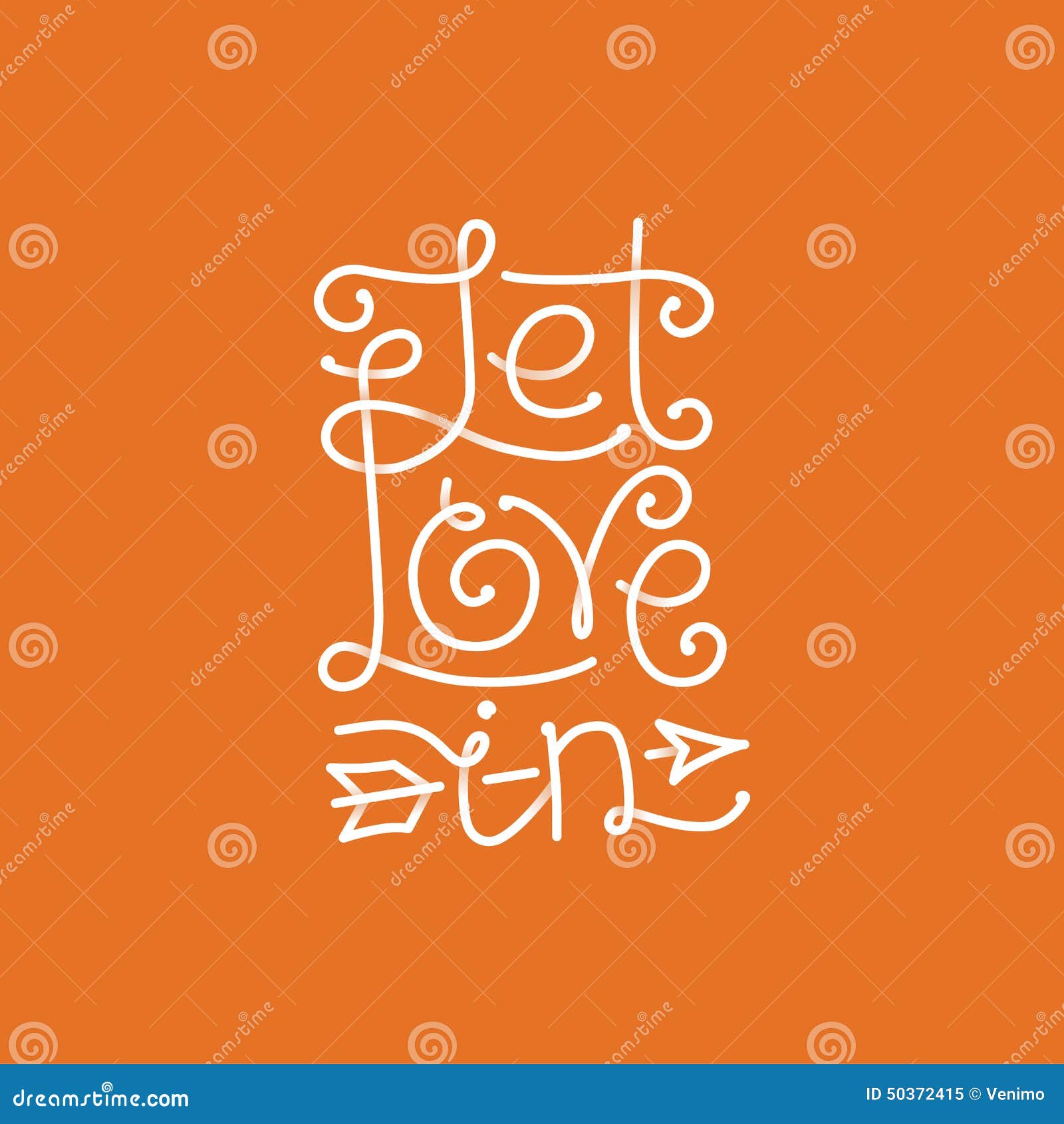 Vector Let Love in Hand Lettering Stock Vector - Illustration of ...