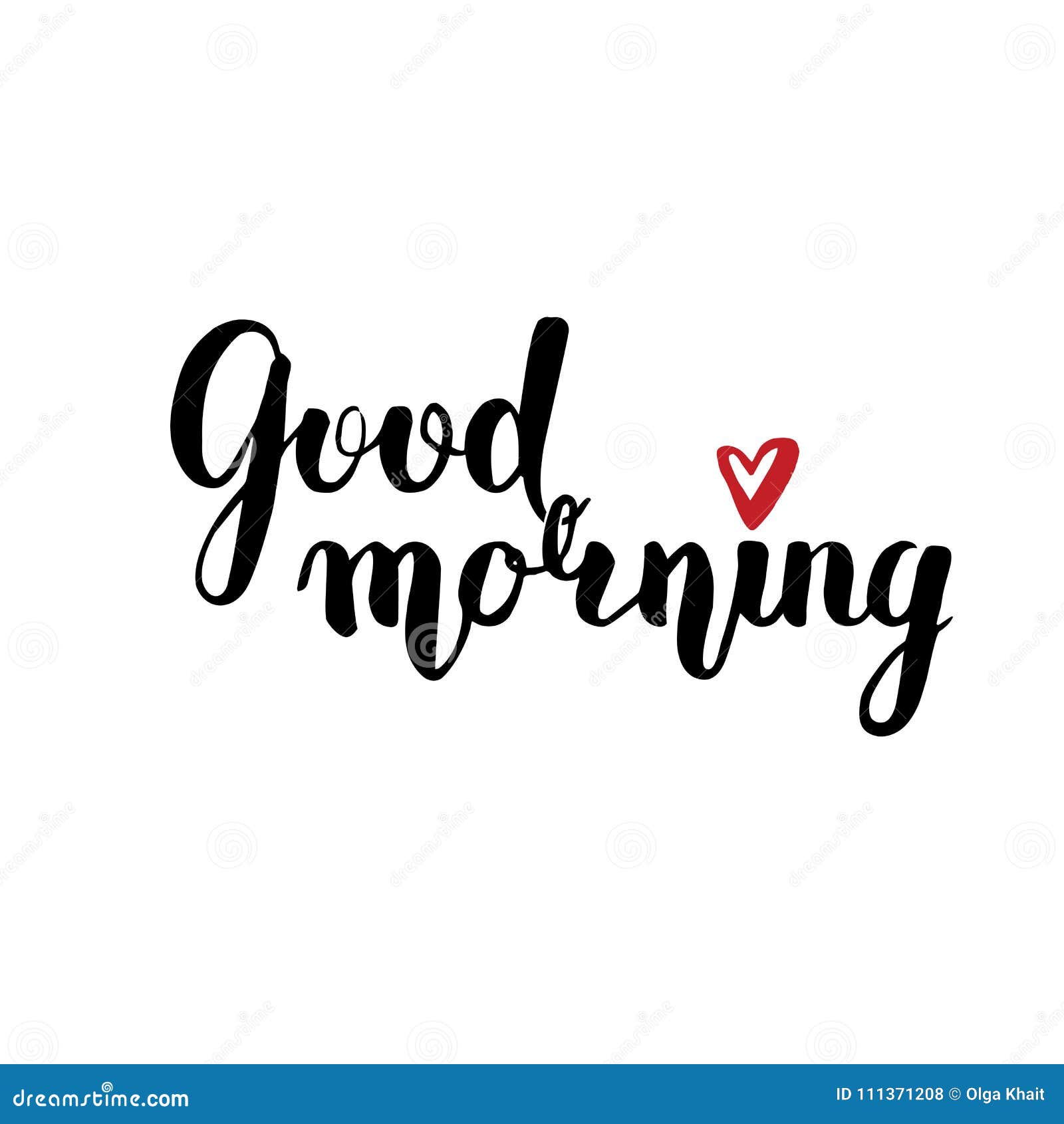 Vector Lettering with a Good Morning. Black Text on White Background ...