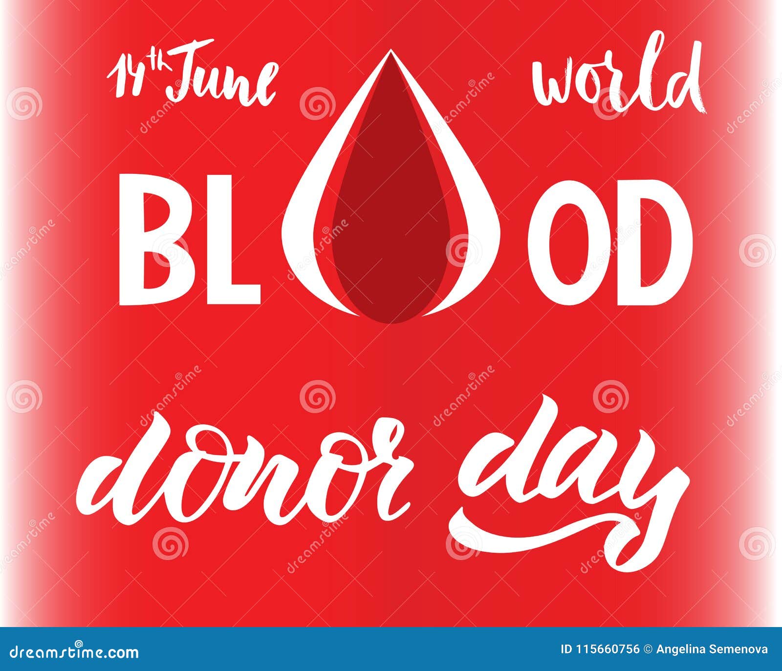  lettering of phrase world blood donor day.