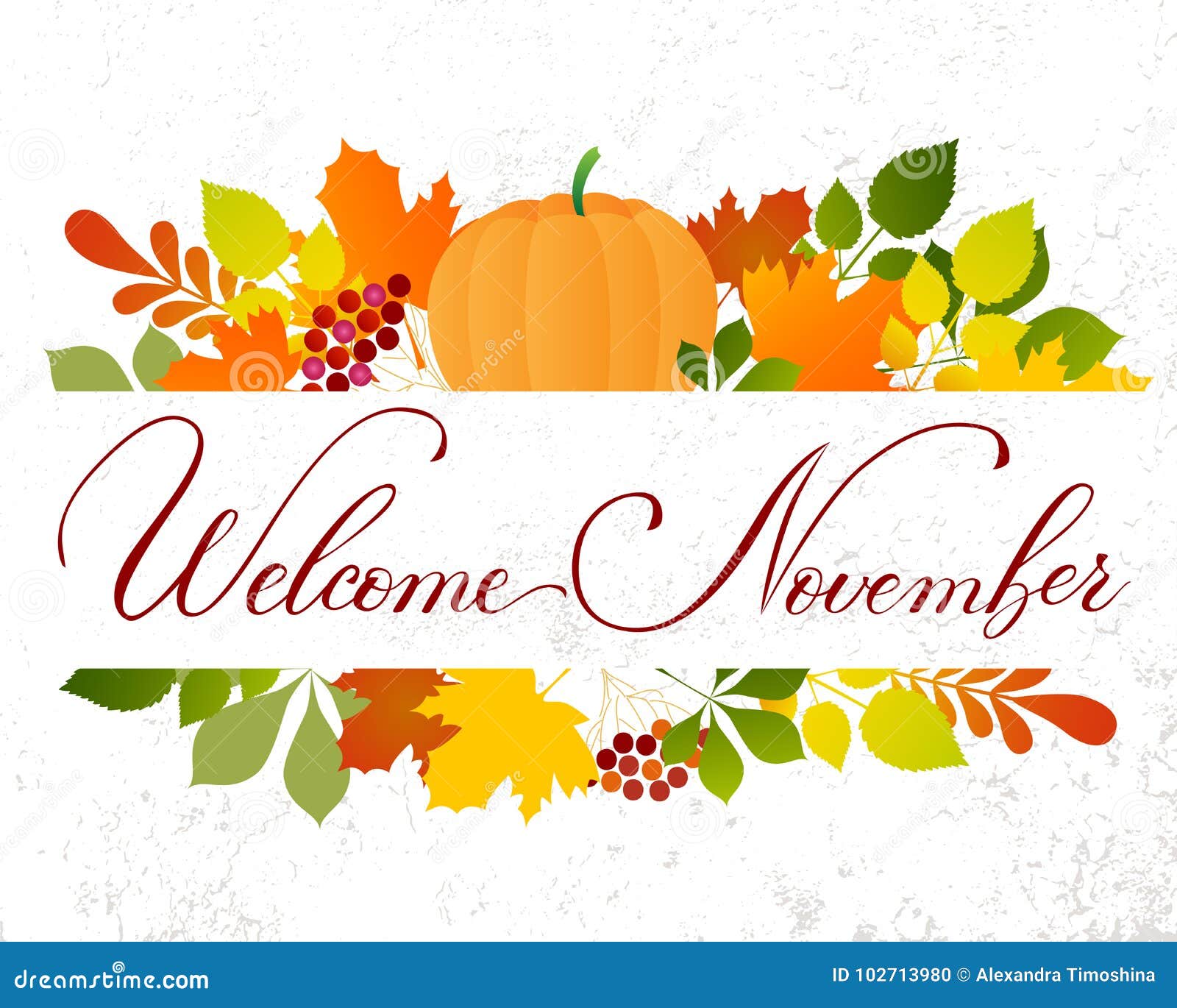 Vector Lifestyle Lettering Hello November Stock Vector - Illustration of  element, leaf: 102713980