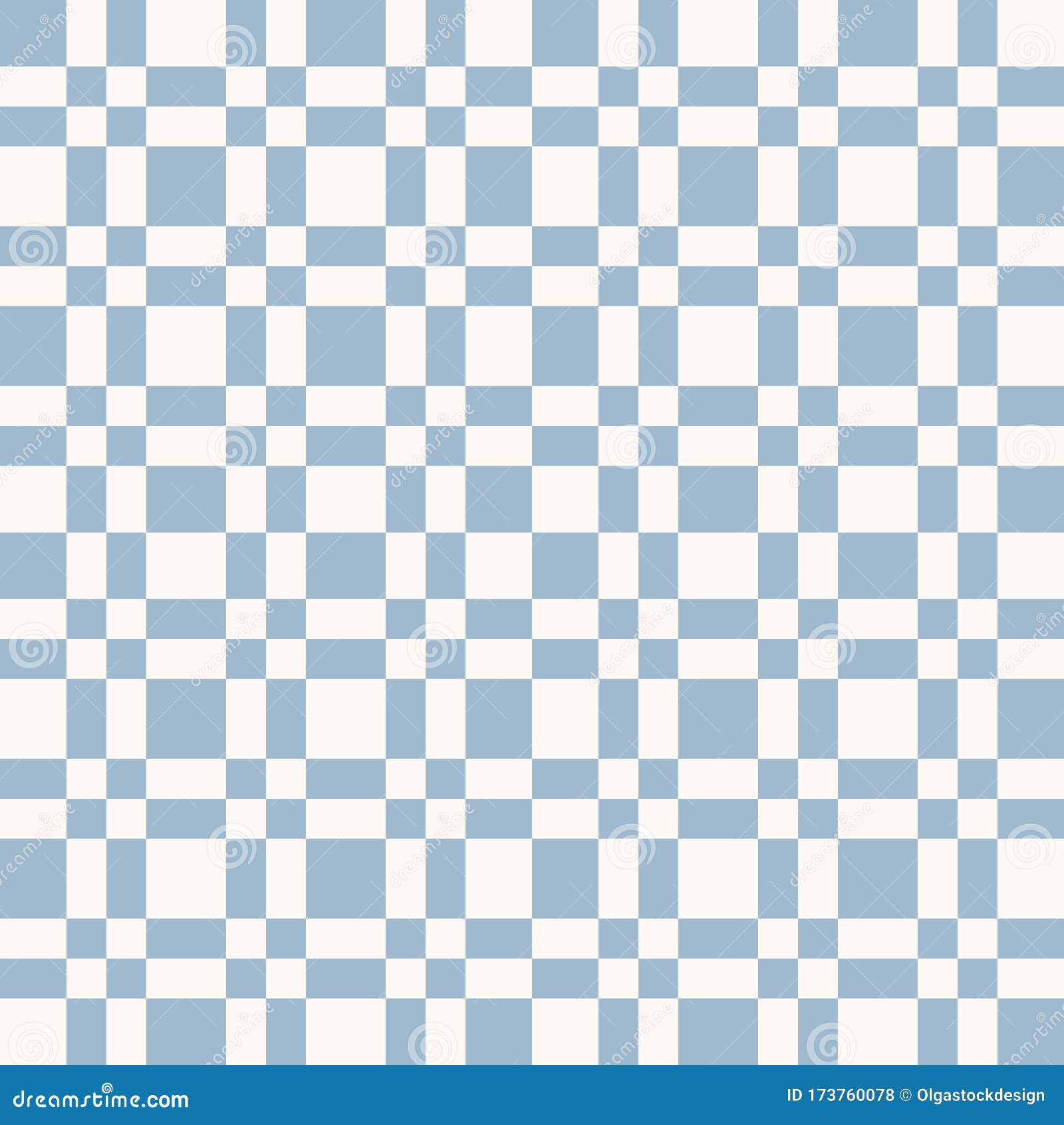 Vector Light Blue and White Checkered Geometric Seamless Pattern with