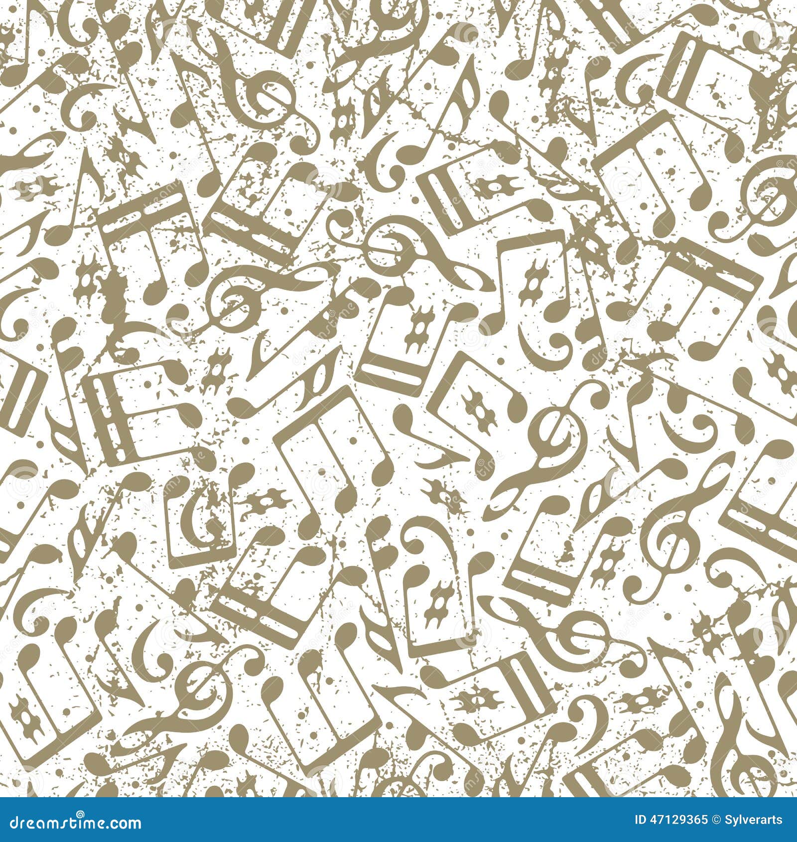 Vector Light Dotted Music Seamless Pattern with Musical Notes on Stock ...