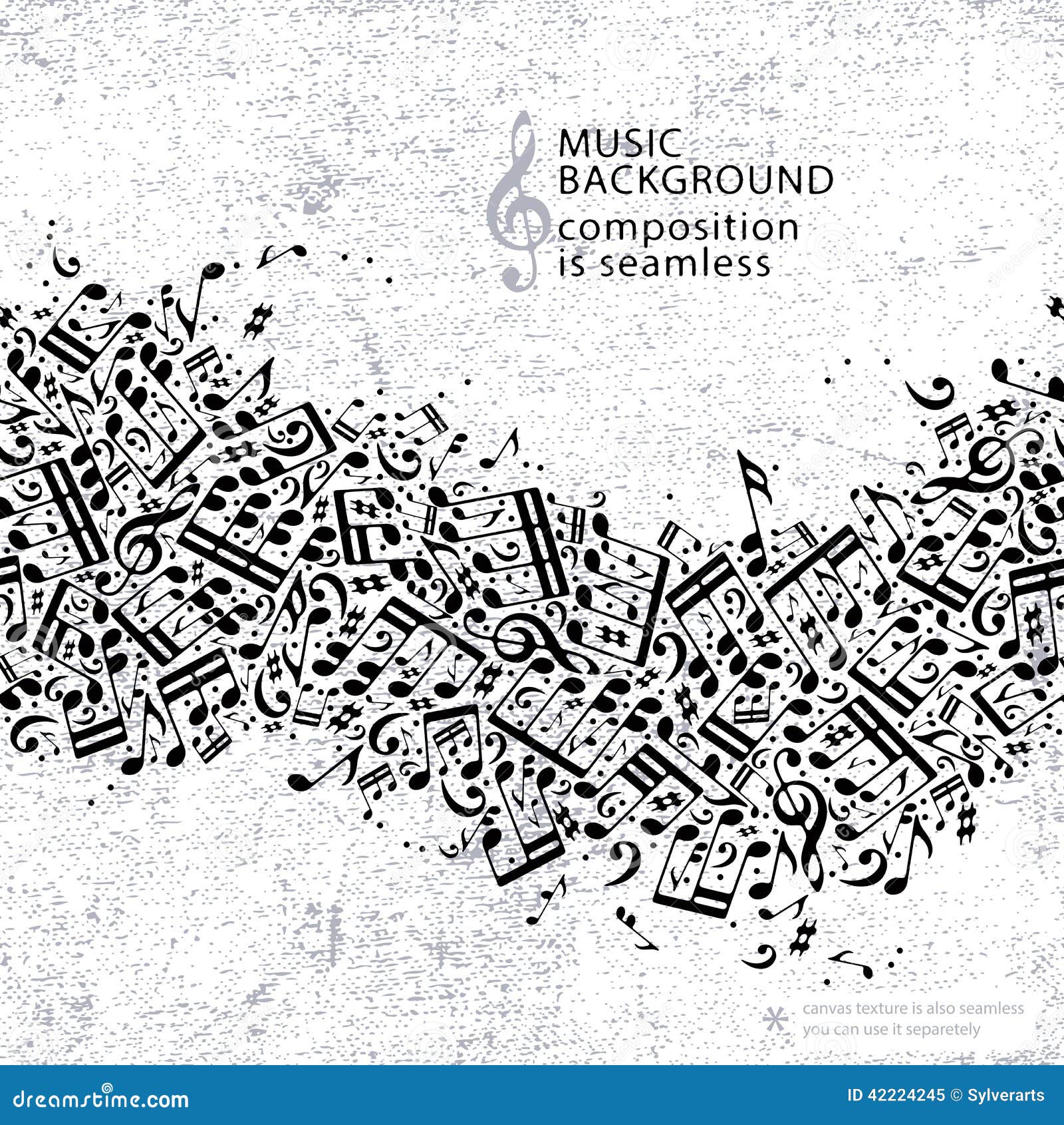  light dotted seamless music background, canvas texture wi