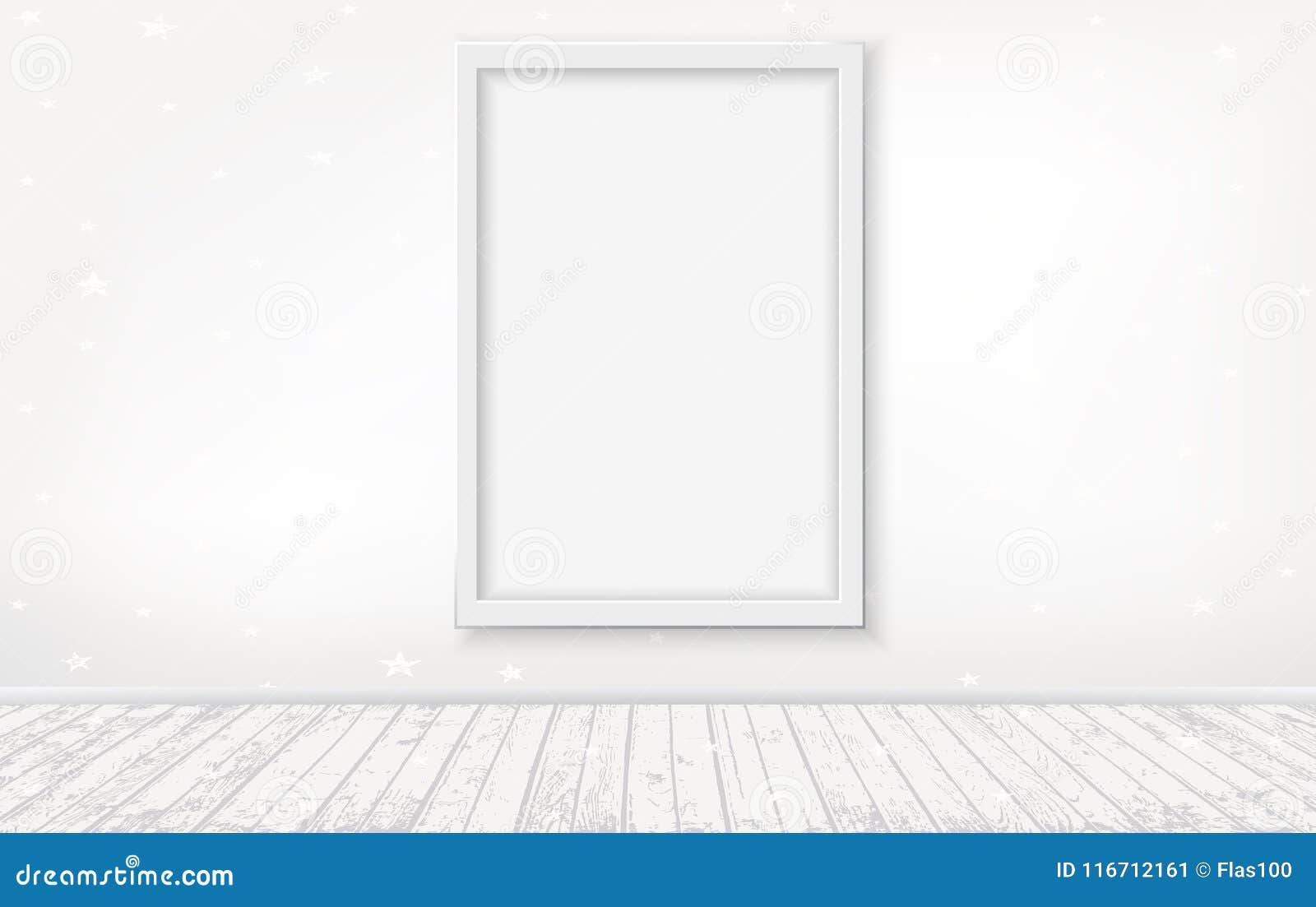 Vector Light Interior With Frame White Wooden Floor And White Wall