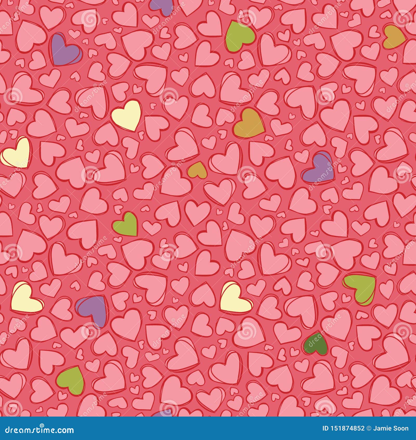 Vector Light Red Heart Repeat Pattern. Suitable for Gift Wrap, Textile and  Wallpaper Stock Illustration - Illustration of color, mosaic: 151874852