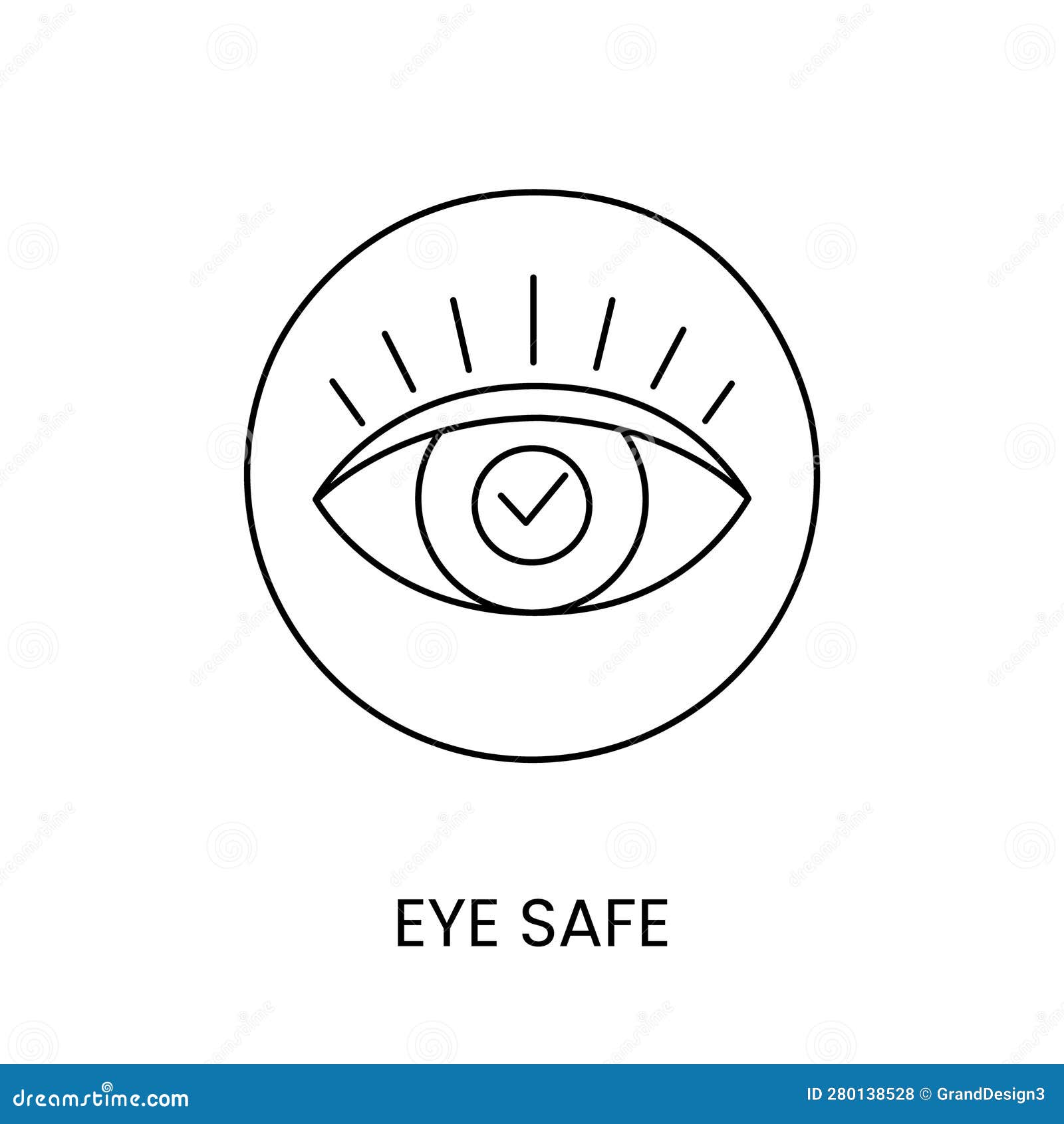 Vector Line Icon Indicating Eye Safety. Stock Vector Illustration of