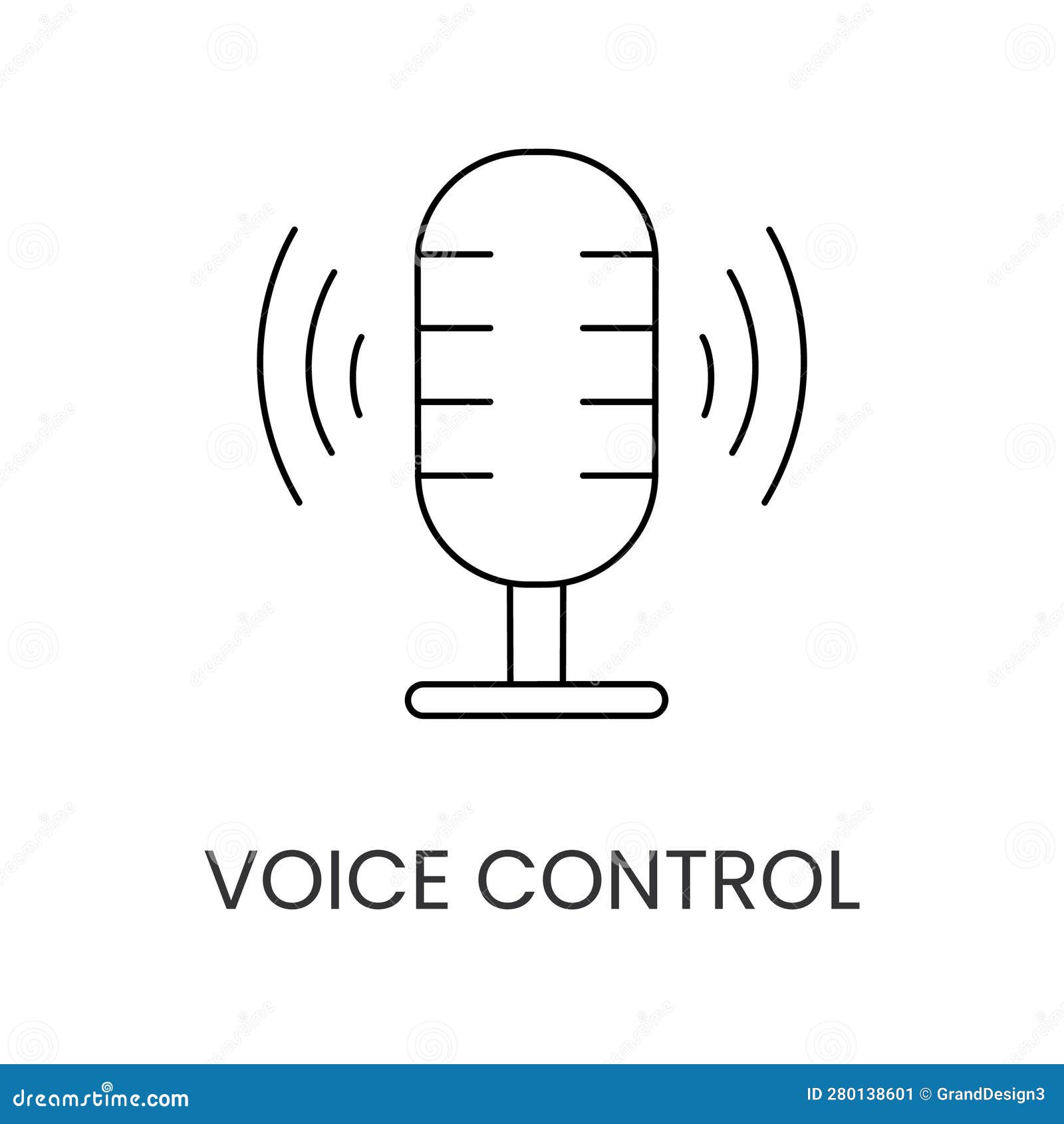 Vector Line Icon of a Voice Control Device. Stock Vector Illustration