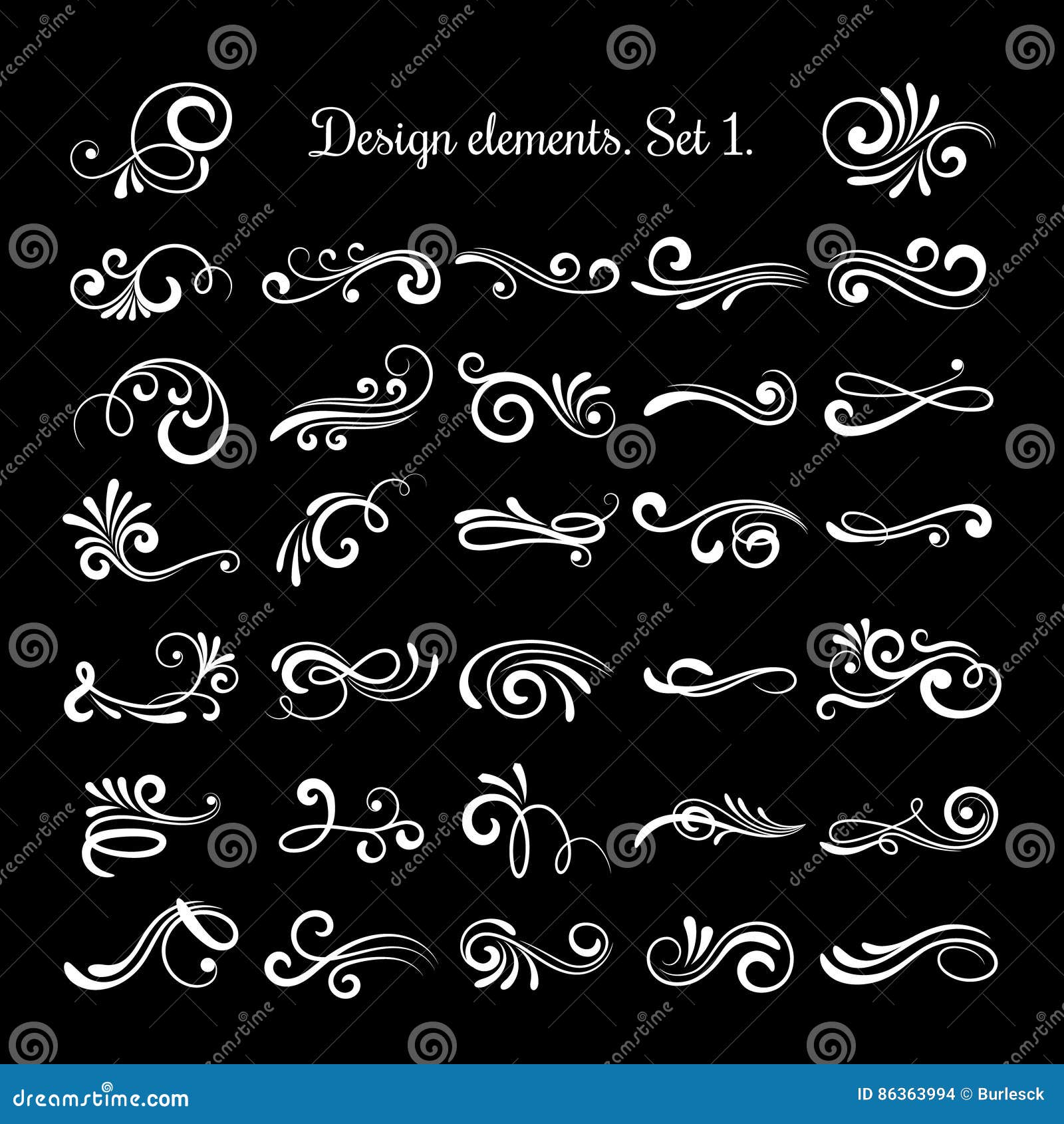  line vintage scroll items for ornate . flourish retro lined divider