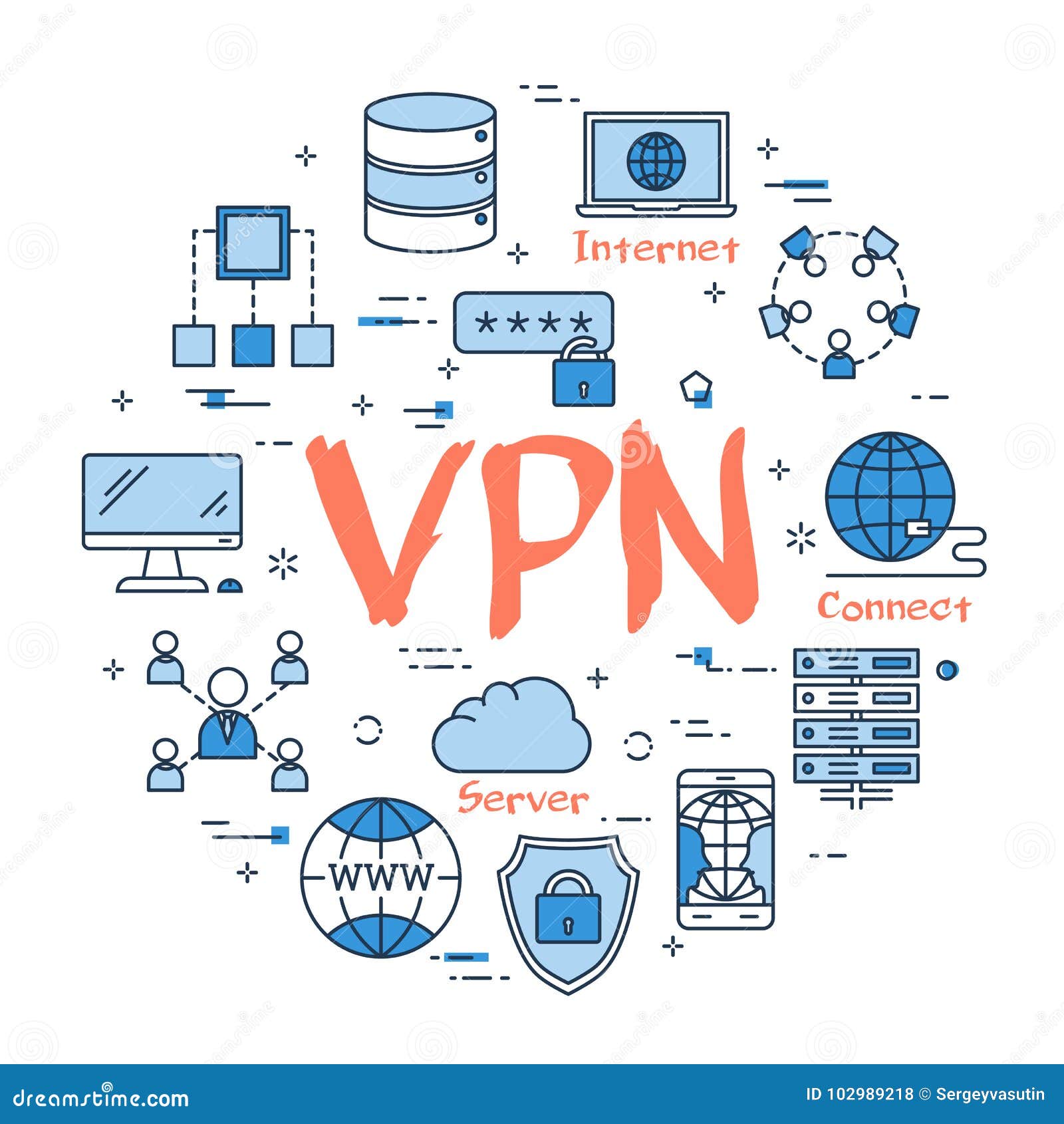 blue connect vpn through internet