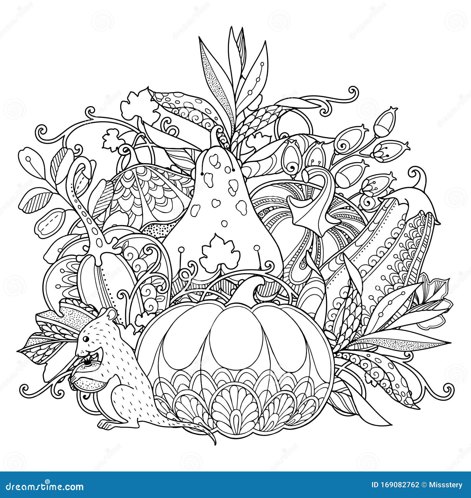  linear garden composotion in doodle style