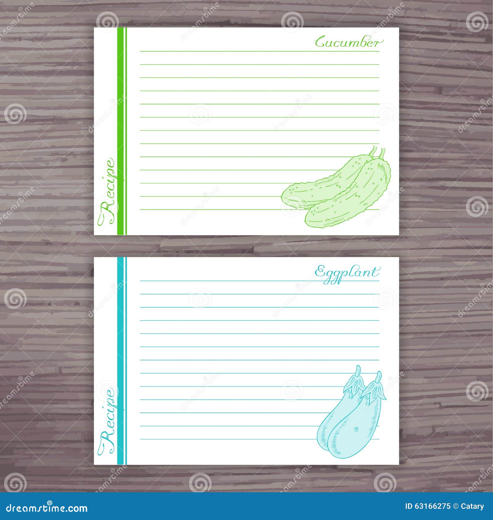 vector lined recipe card with vegetables on wooden background recipe card background