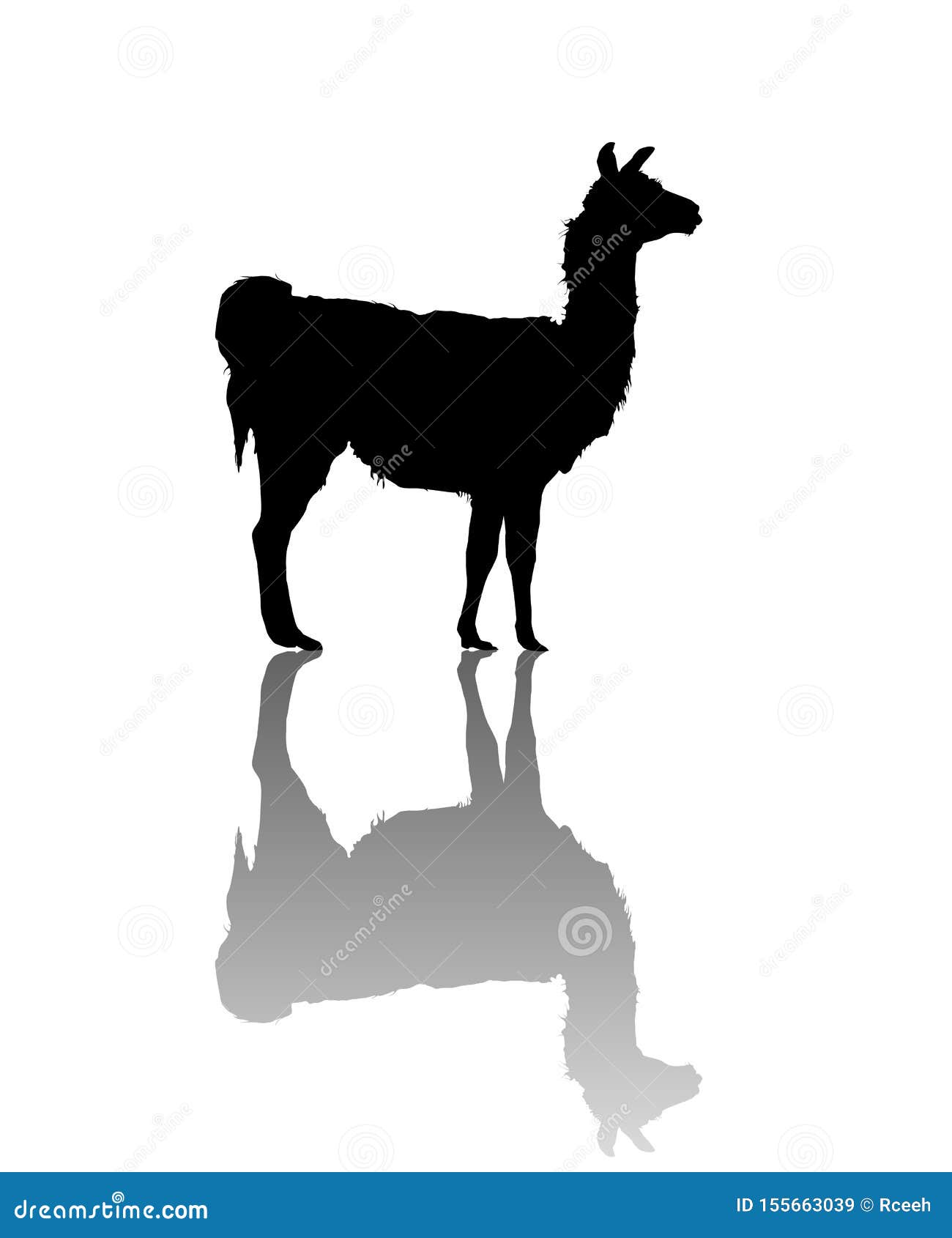 Llama silhouette stock vector. Illustration of cute ...
