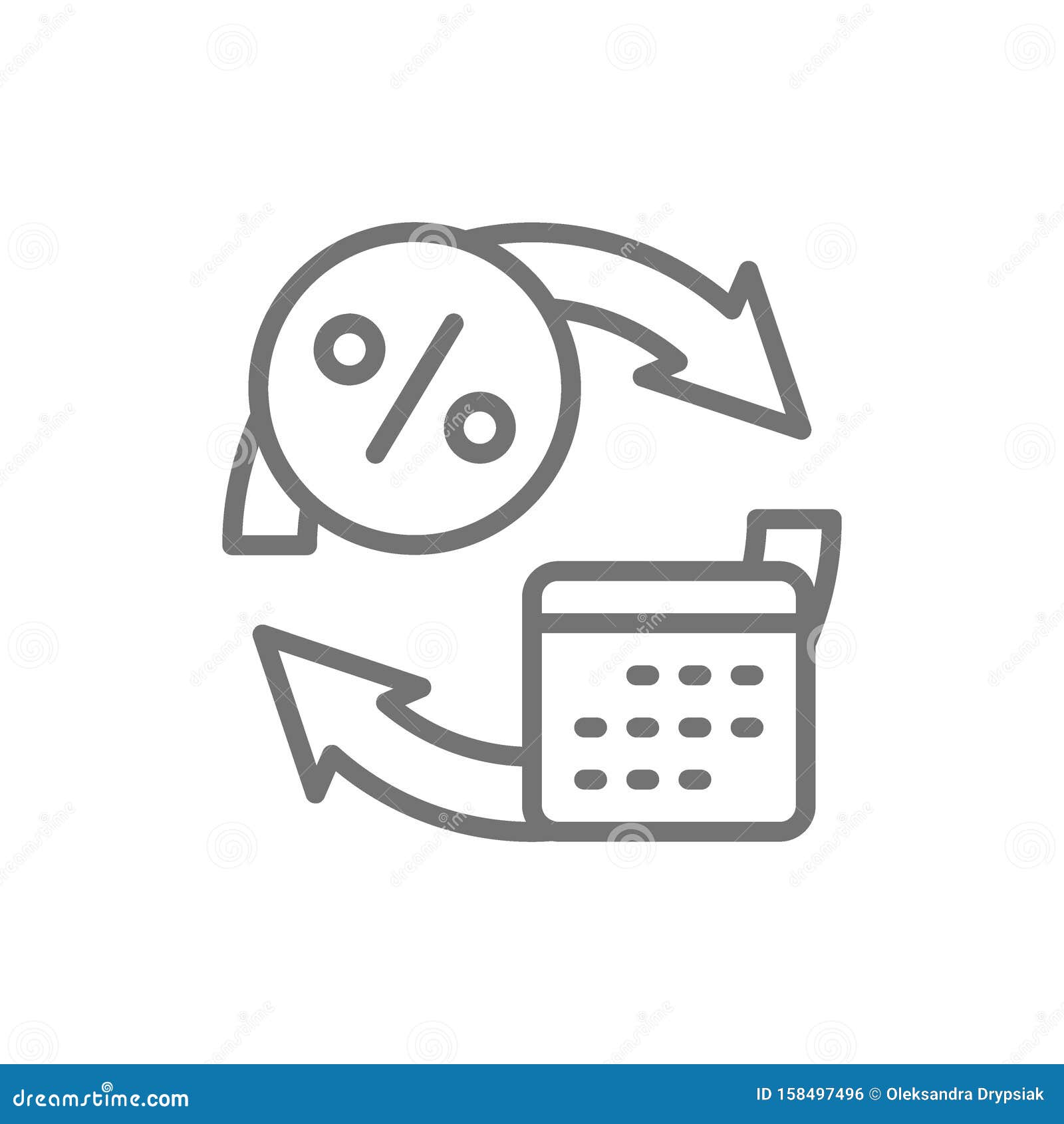 Vector Loan Repayment Calendar Days Line Icon. Stock Vector