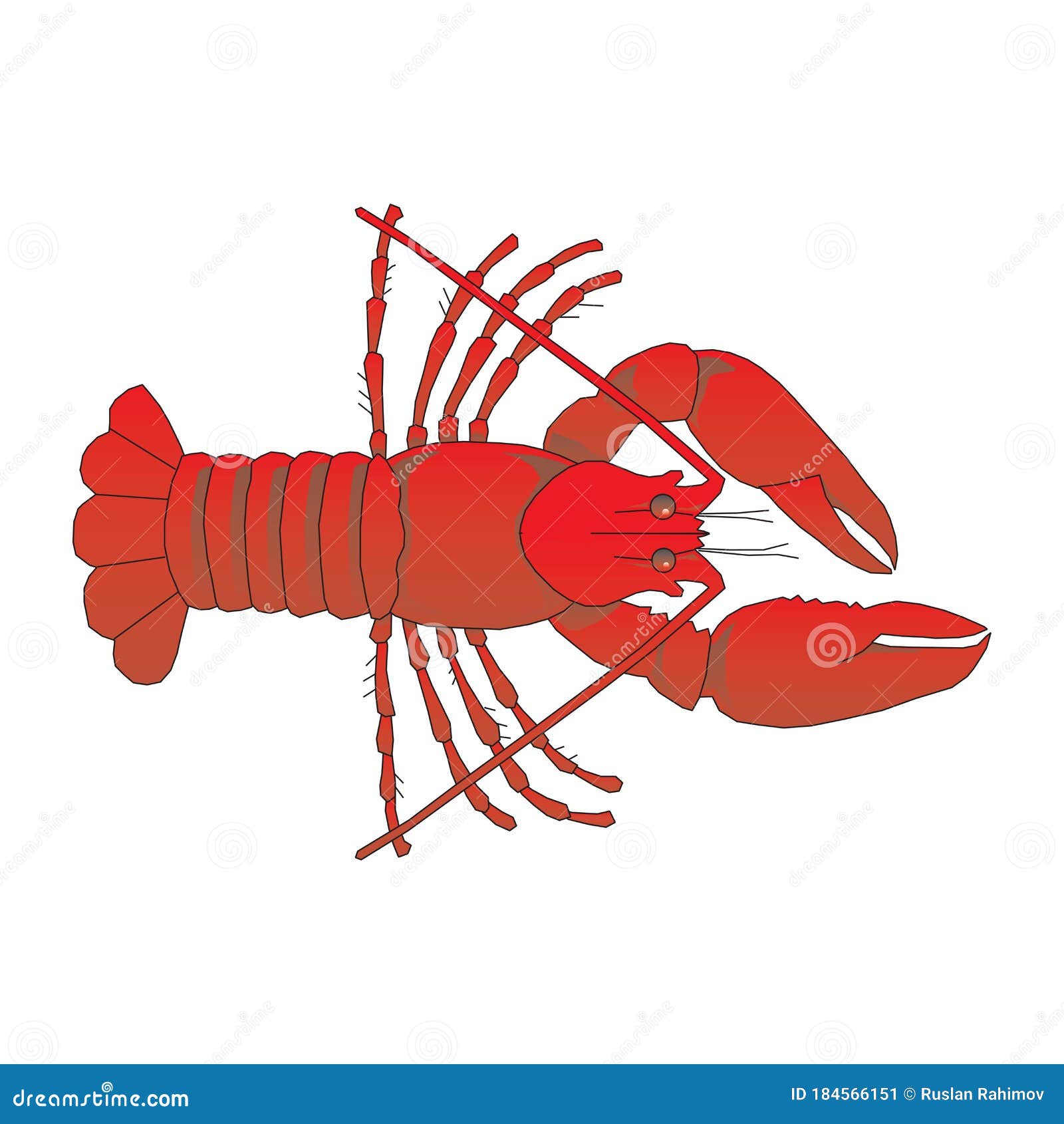 Vector Lobster Clip Art Logo Illustration Isolated on White Background