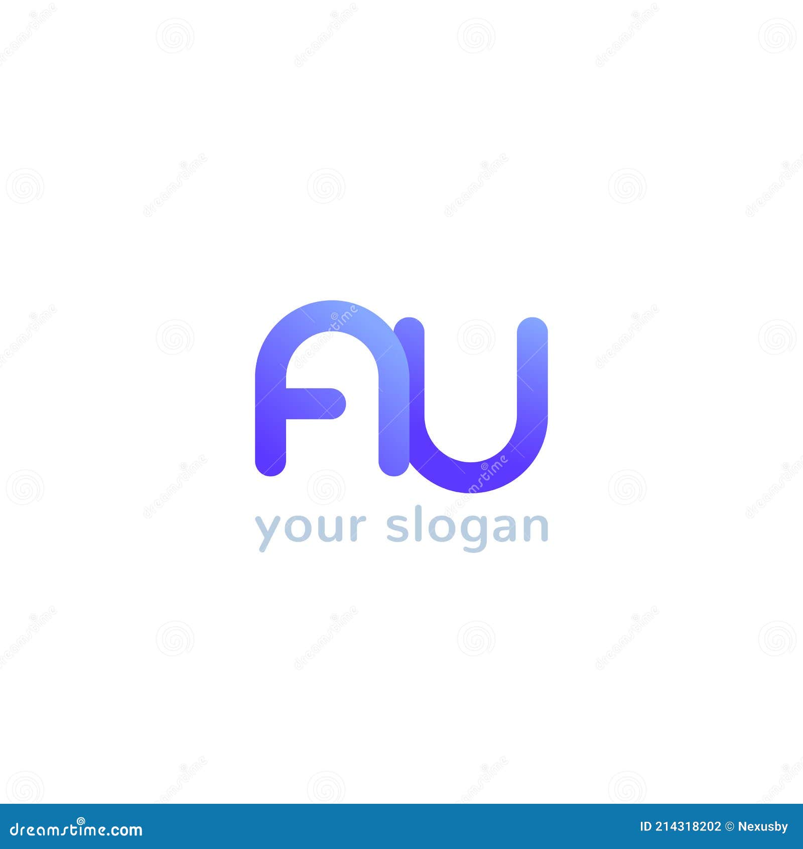 Vector Logo Au Letters Initials Line Design Stock Vector Illustration Of Design Letter