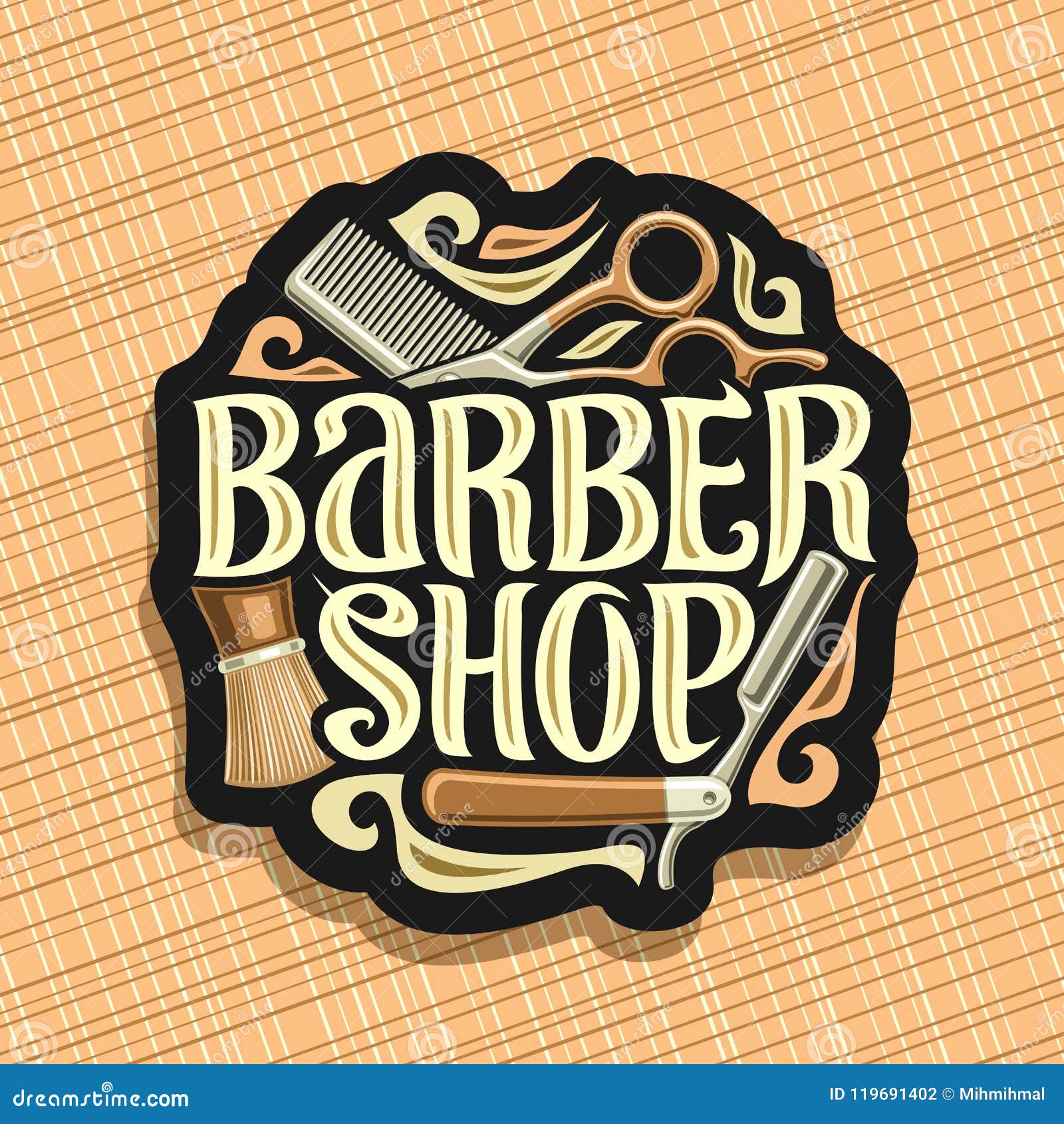 Barber shop vintage logo design Royalty Free Vector Image