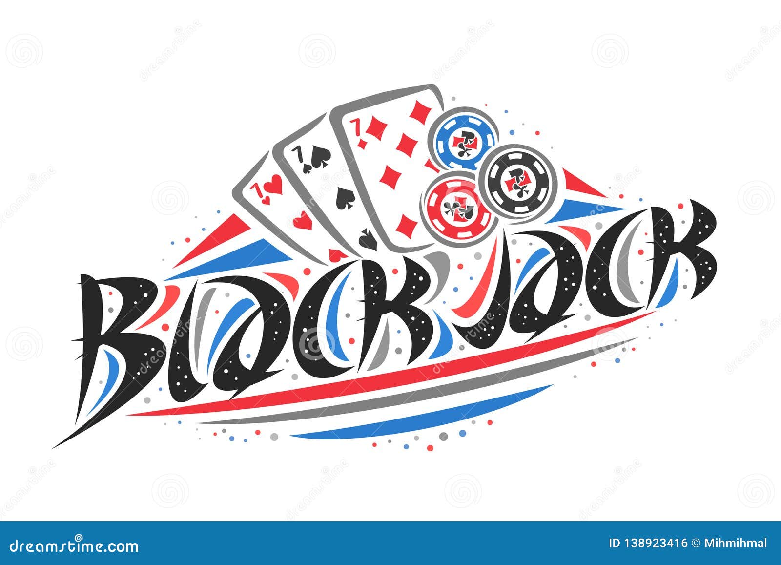 Blackjack Word Text Logo Banner Postcard Design Typography Vector