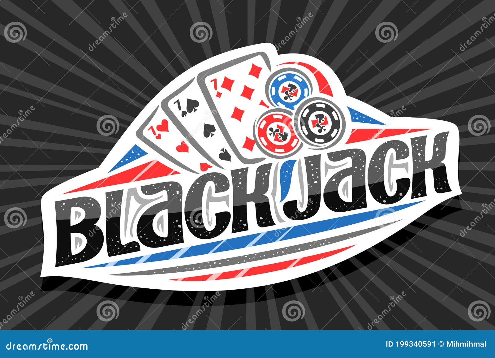 Blackjack Word Text Logo Banner Postcard Design Typography Vector