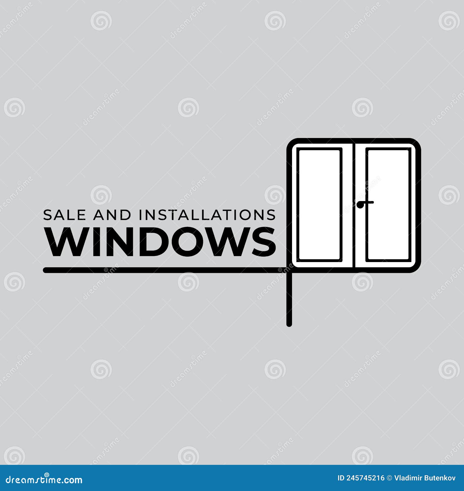 Vector Logo for the Sale and Glazing of Windows Stock Vector ...
