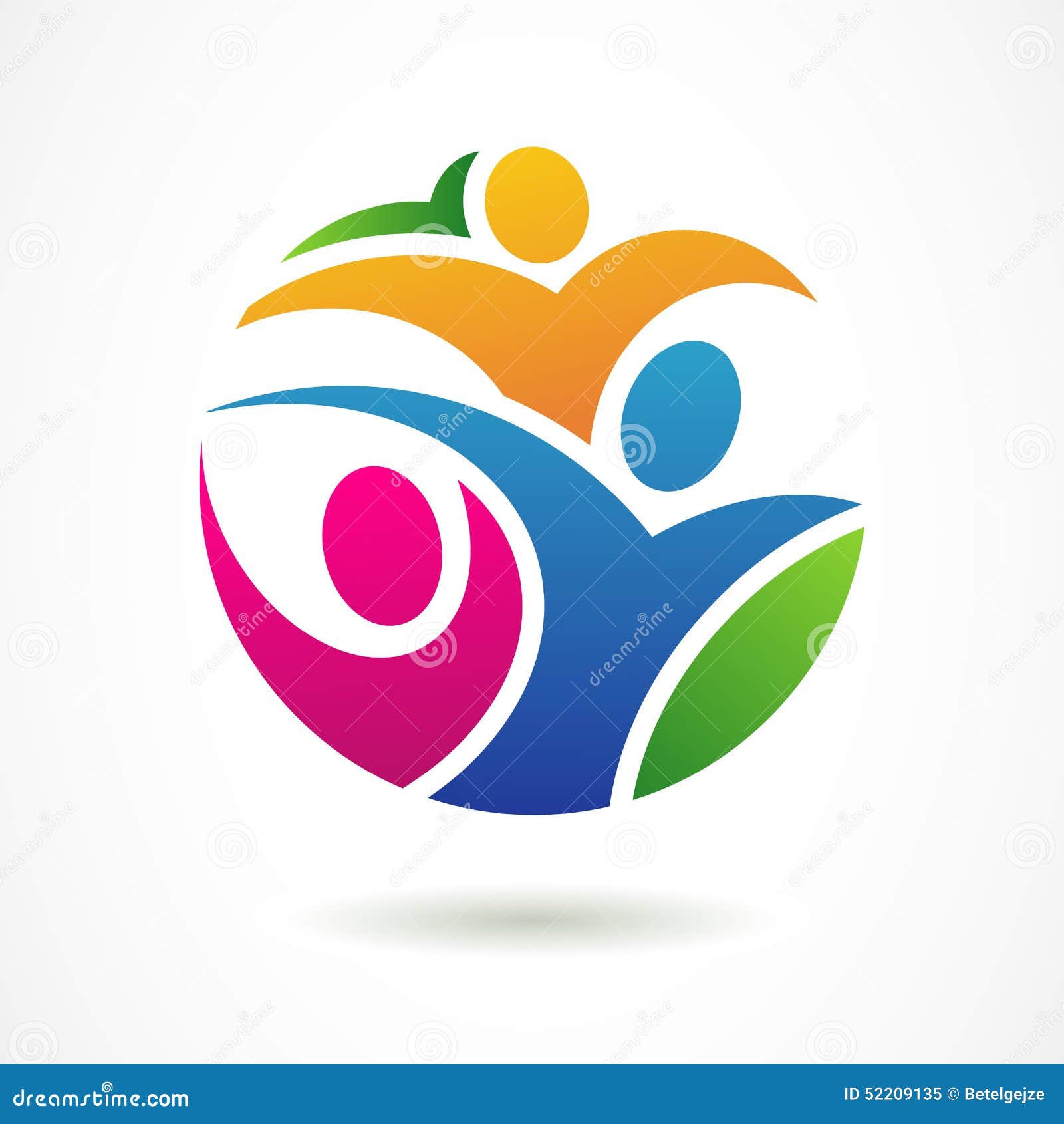 Vector Logo Design Template Colorful Abstract Happy People Stock Vector Logo Design Template Colorful Abstract Happy People Stock