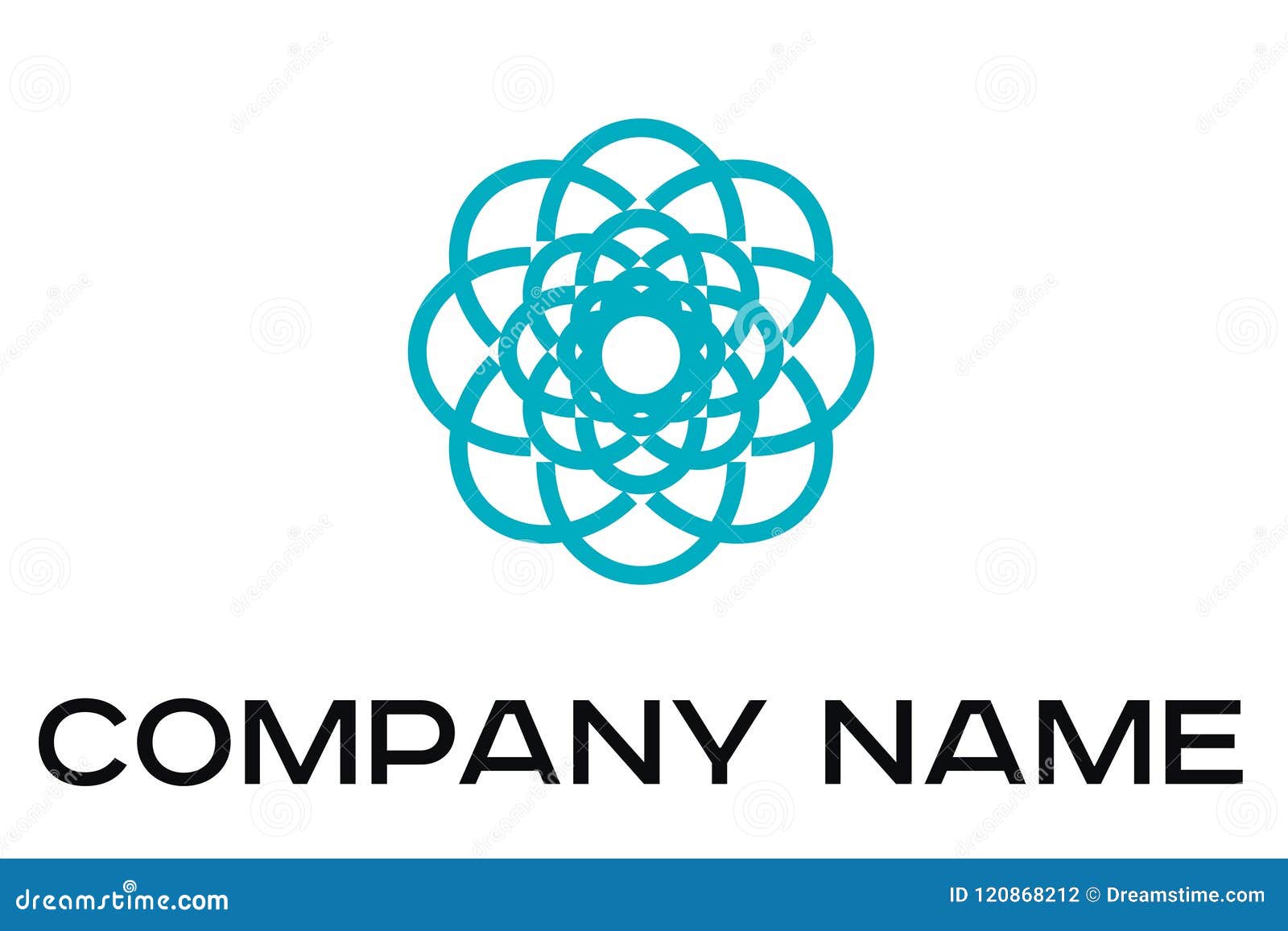 Vector Logo with Flower Ornament for Company Name Stock Vector