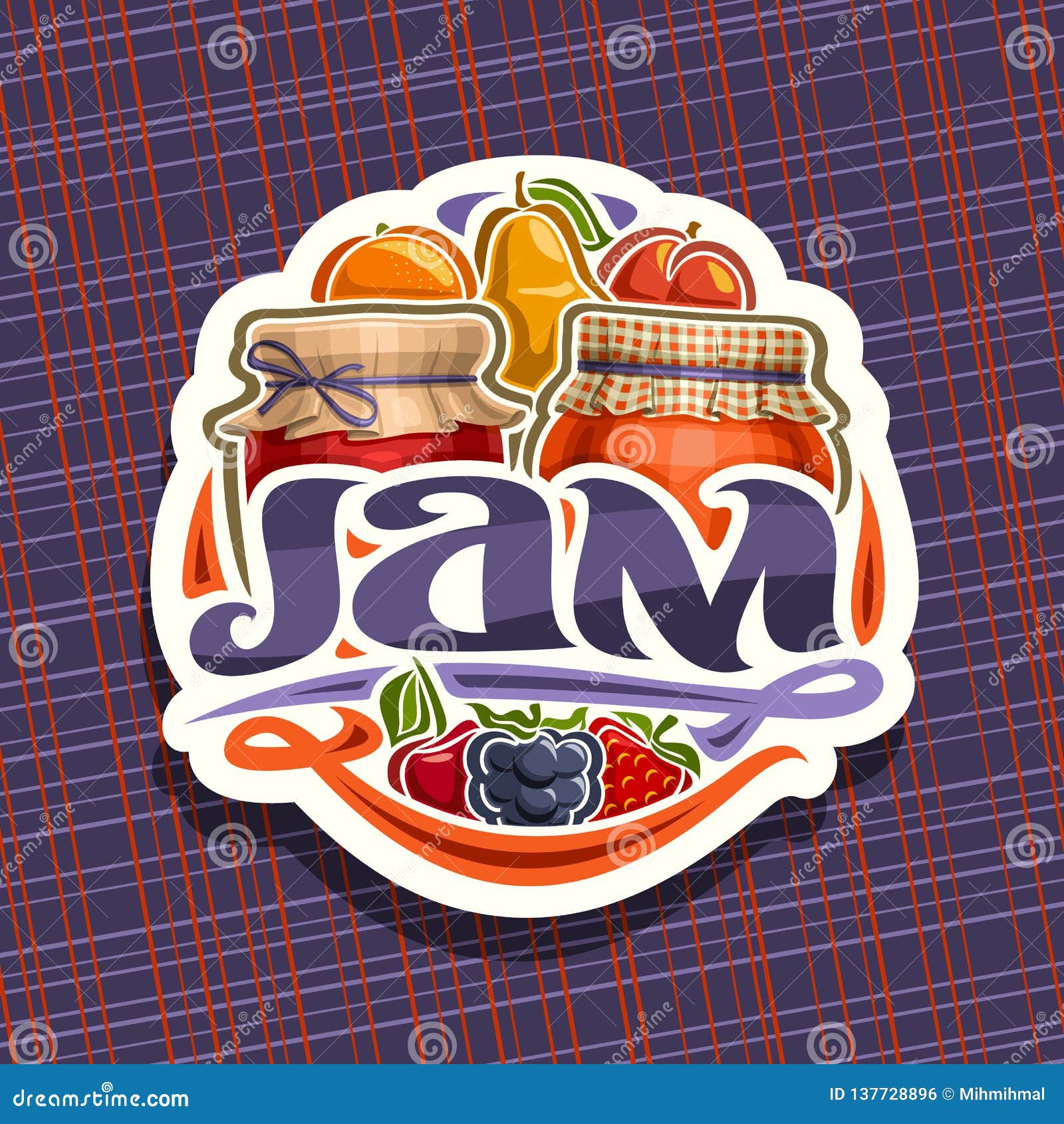 Vector logo  for fruit Jam  stock vector Illustration of 