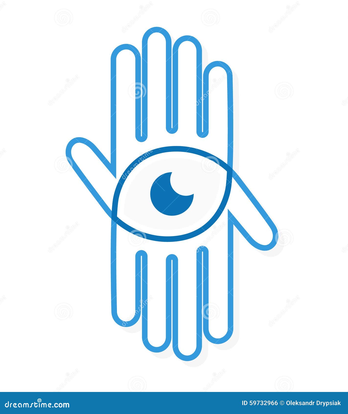 Vector logo hand with eye stock vector. Illustration of eyesight 59732966