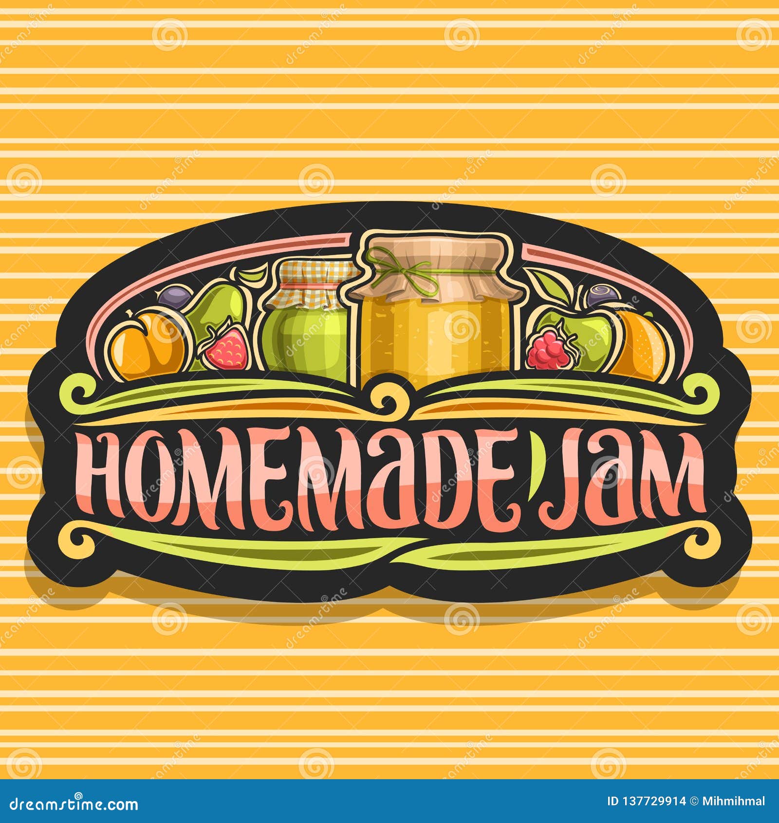 Vector Logo  For Homemade  Jam  Stock Vector Illustration 