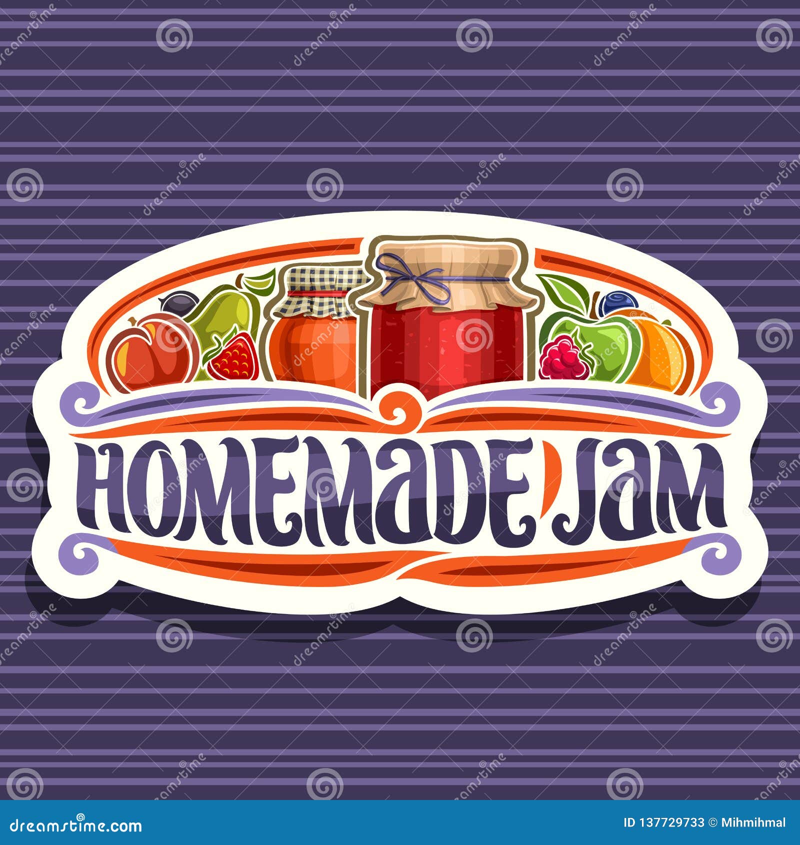 Vector Logo  For Homemade  Jam  Stock Vector Illustration 