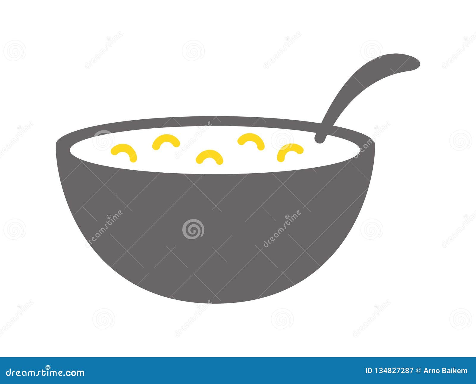 Vector Logo Noodles in a Gray Cup on a White Background Stock