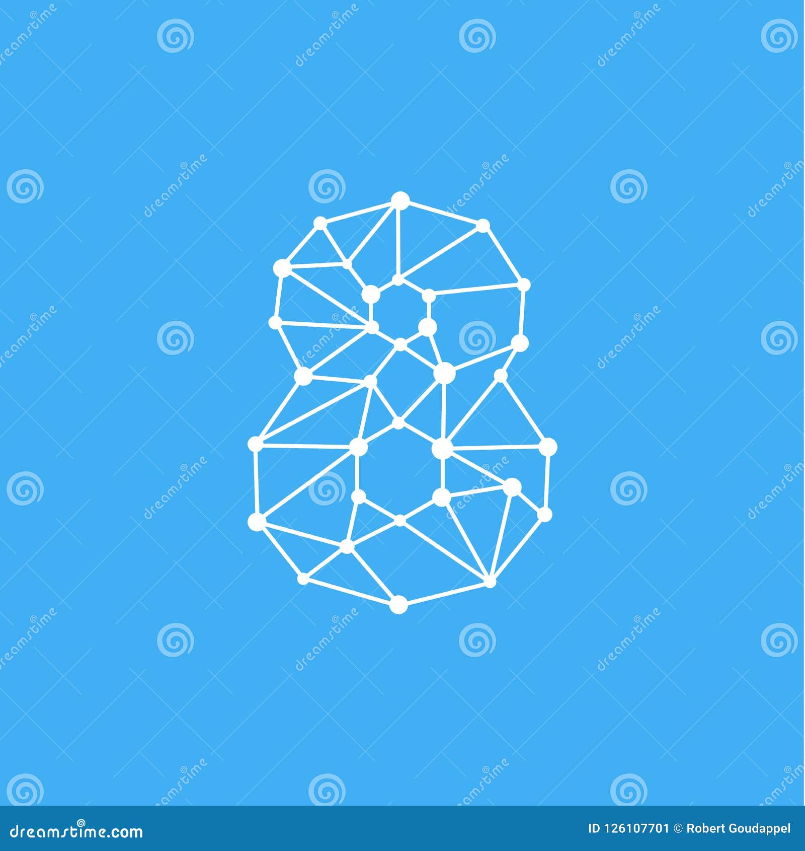Vector Logo Number 8 Dots Lines Stock Vector - Illustration of ...