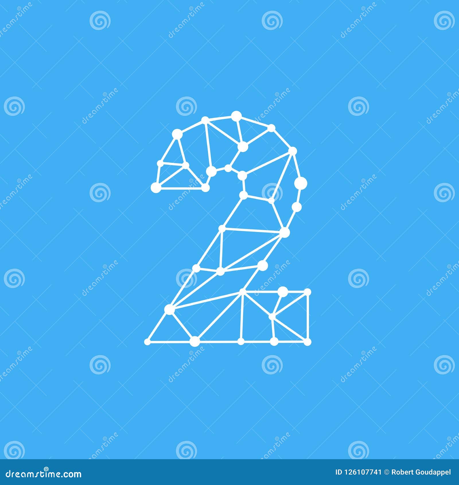 Vector Logo Number 2 Dots Lines Stock Vector - Illustration of font ...