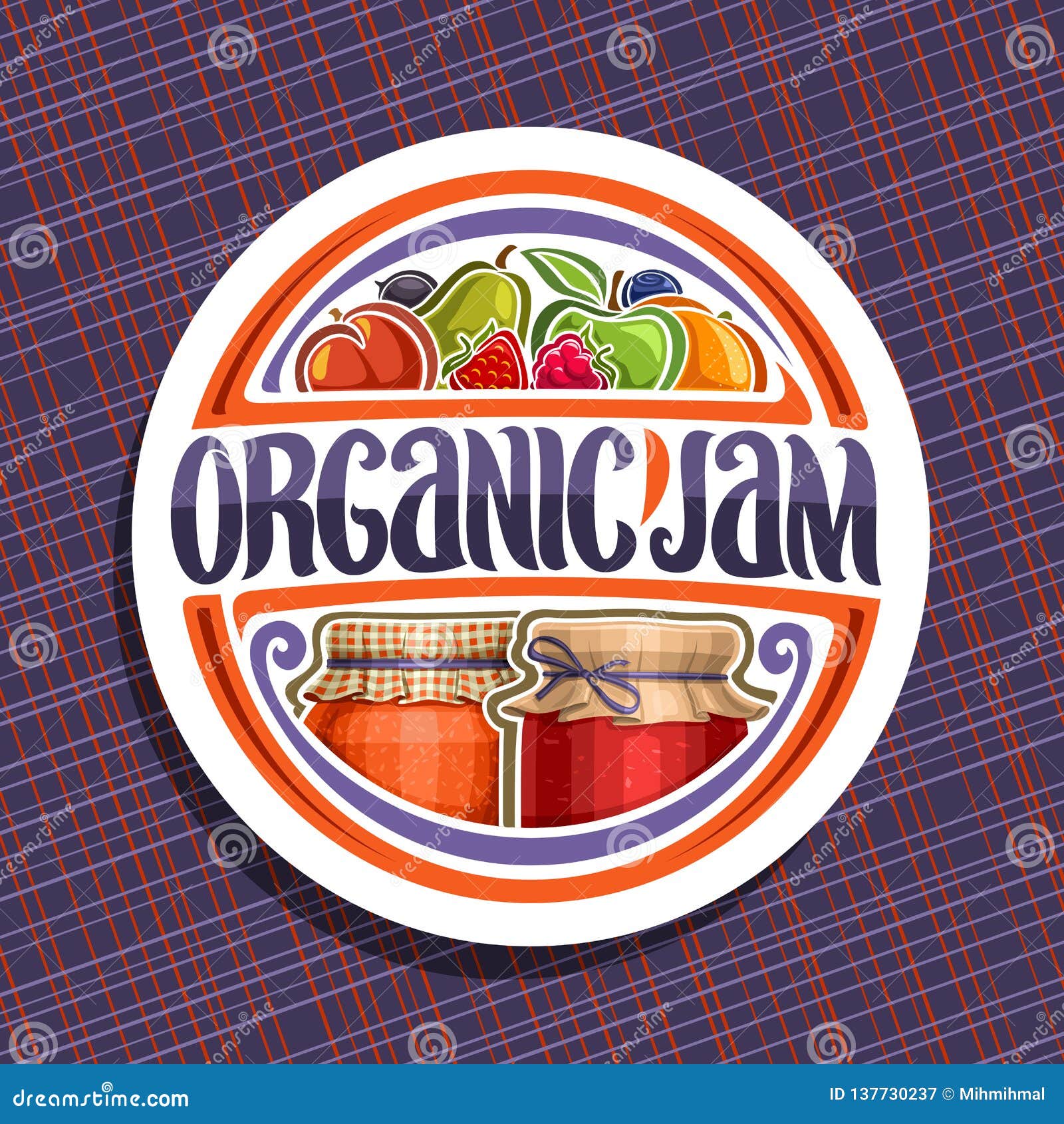 Vector Logo  For Organic Jam  Stock Vector Illustration of 