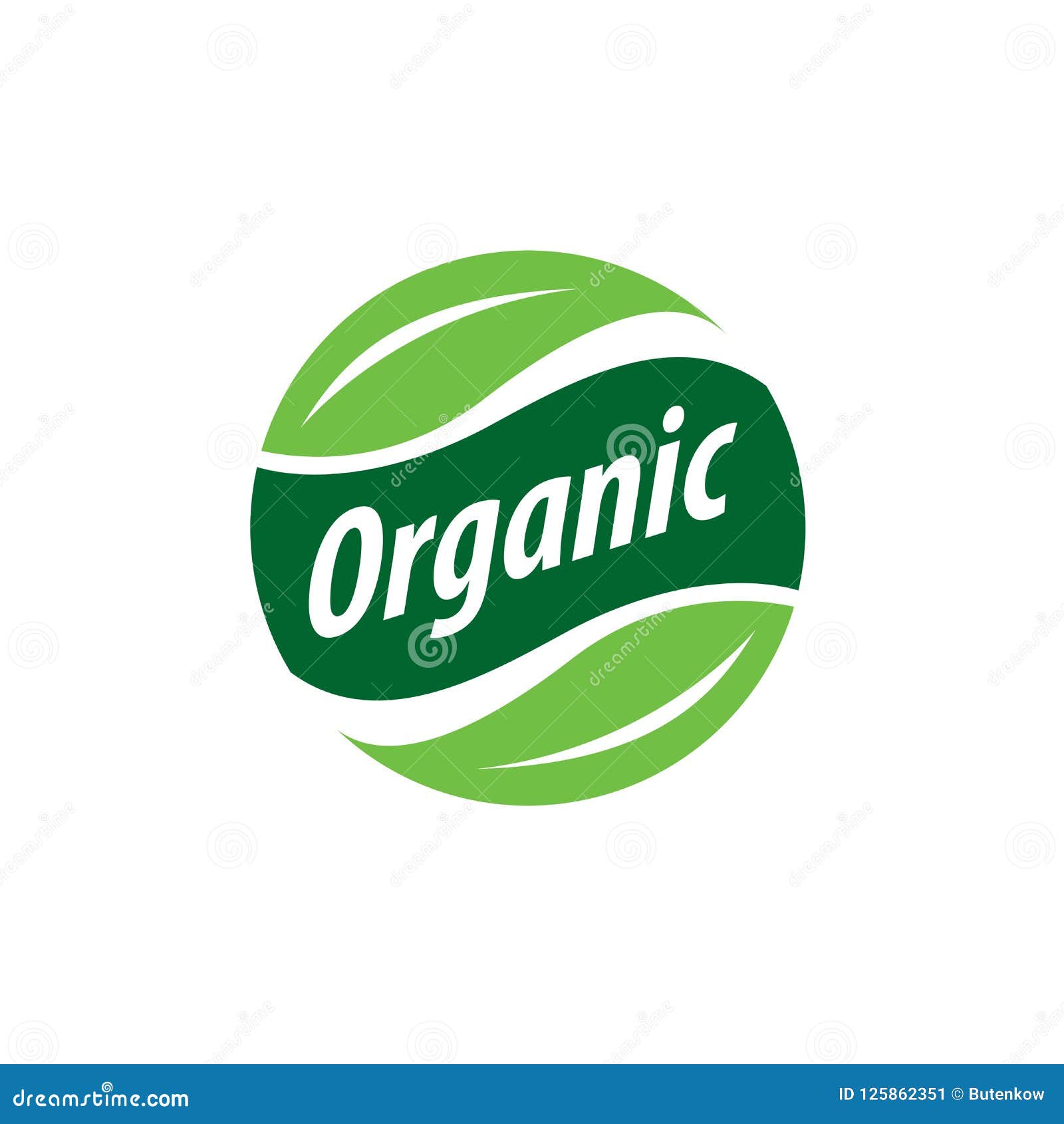 Vector logo organic stock vector. Illustration of isolated - 125862351