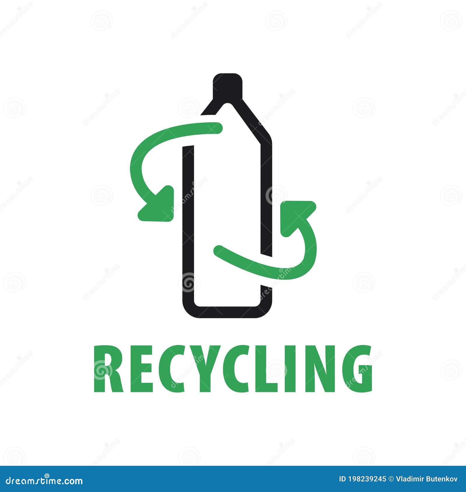 Vector Logo for Plastic and Glass Recycling Stock Illustration