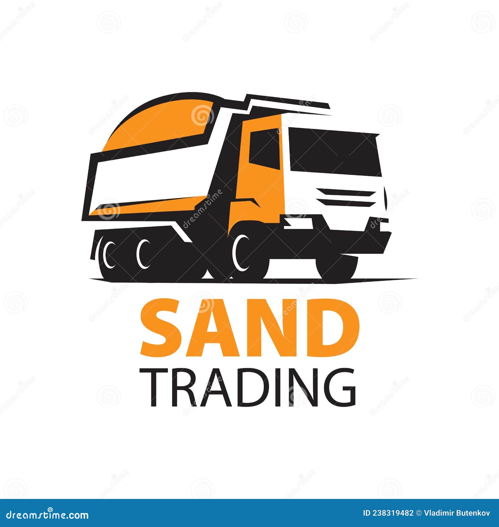 Vector Logo of Sand Mining and Trading Stock Vector Illustration of